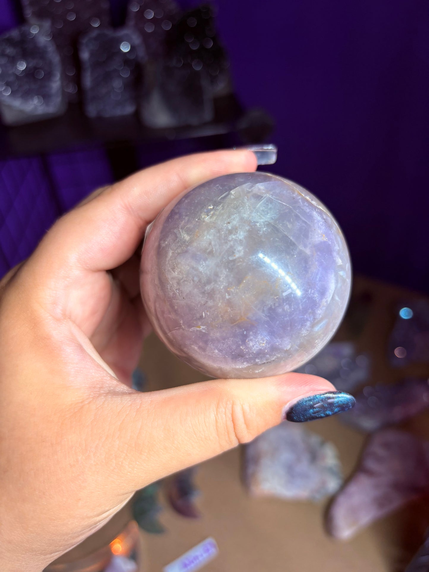 Silk fluorite sphere