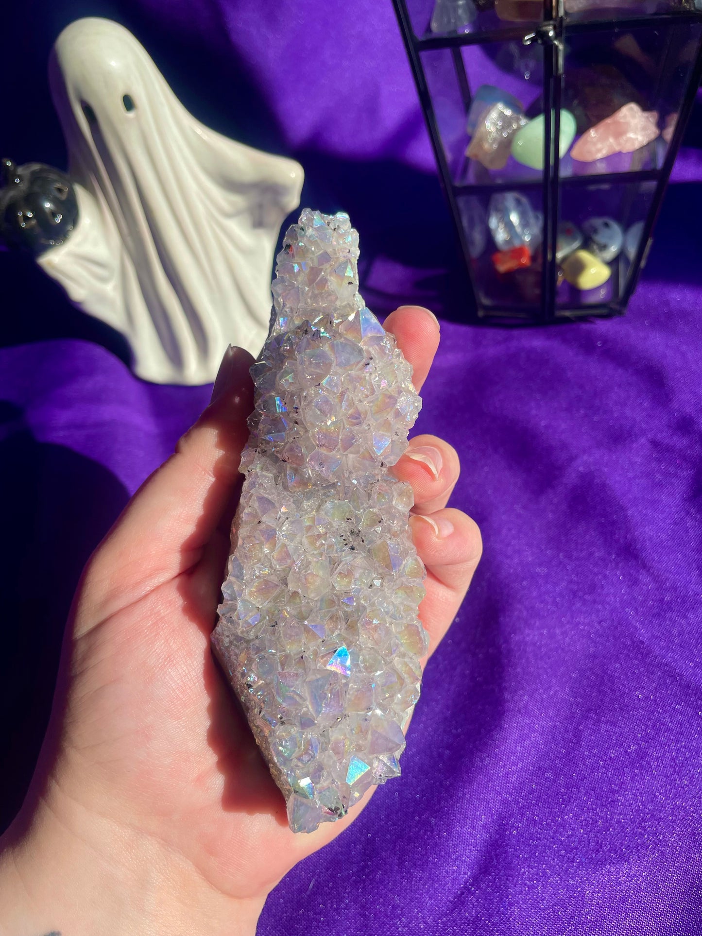 Druzy aura amethyst bed