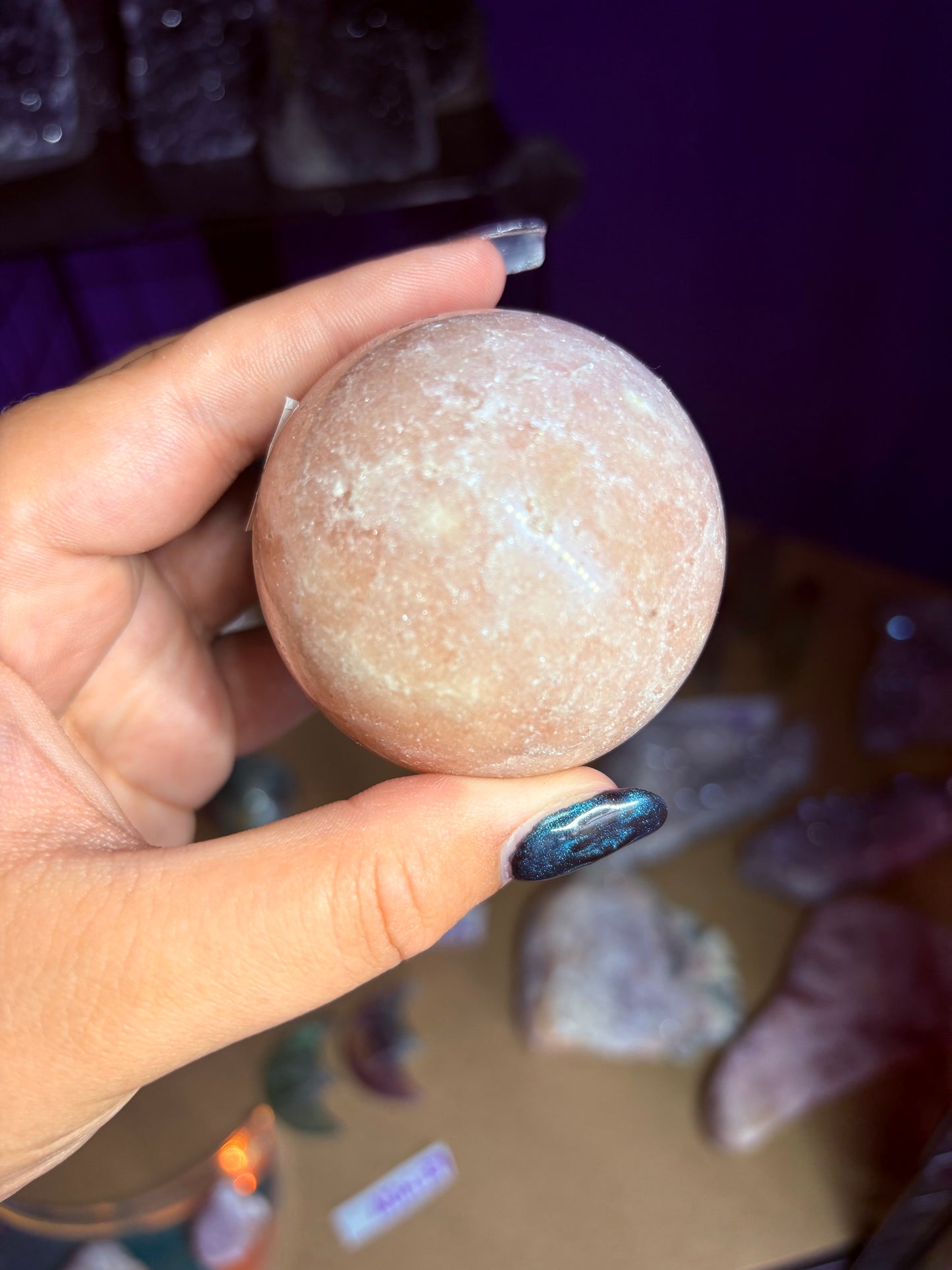 Pink amethyst sphere