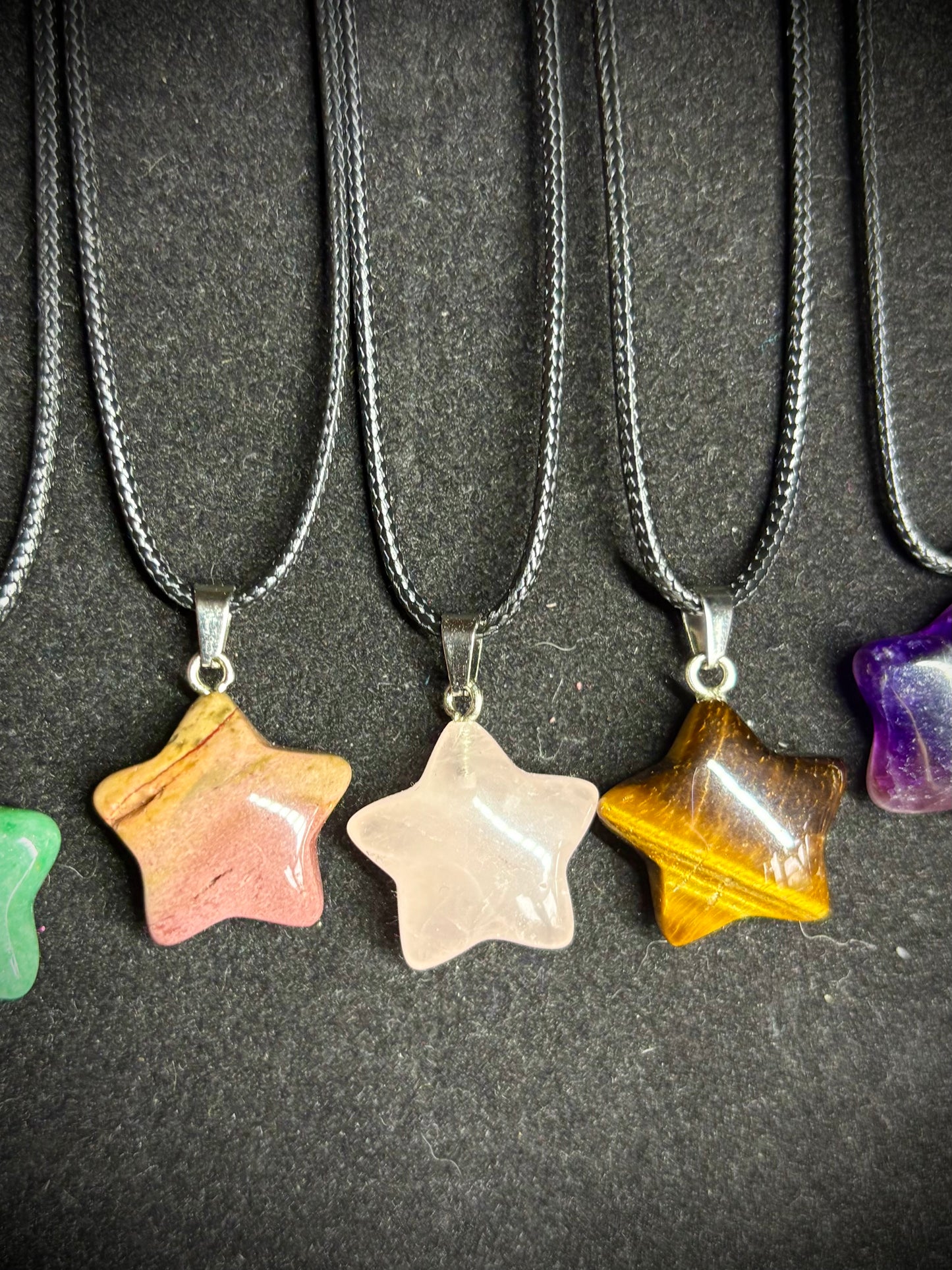 Crystal star necklaces