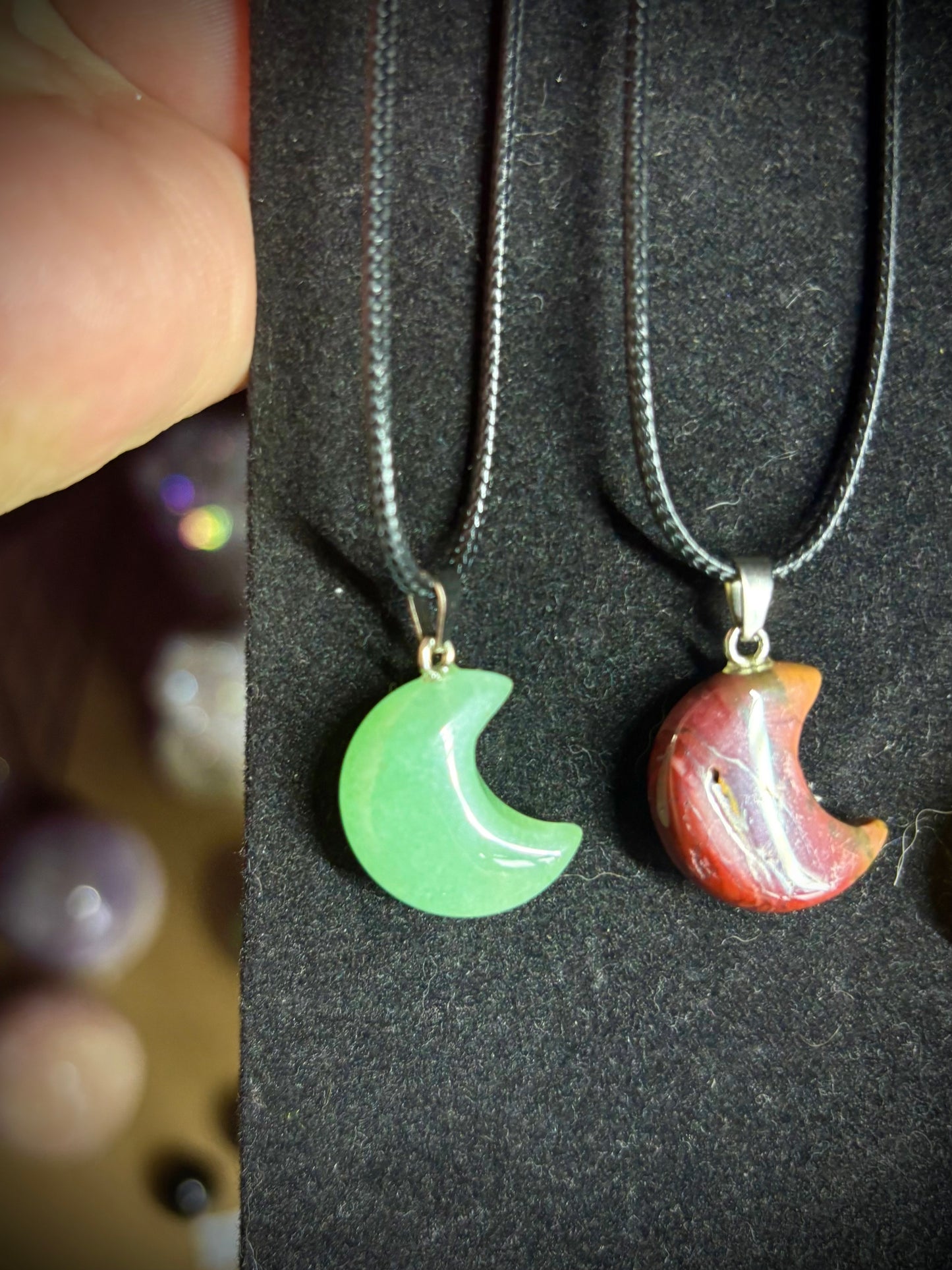 Crystal moon necklaces
