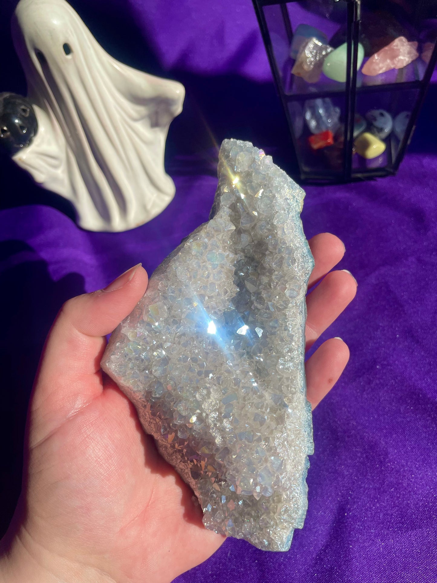 Druzy aura amethyst bed