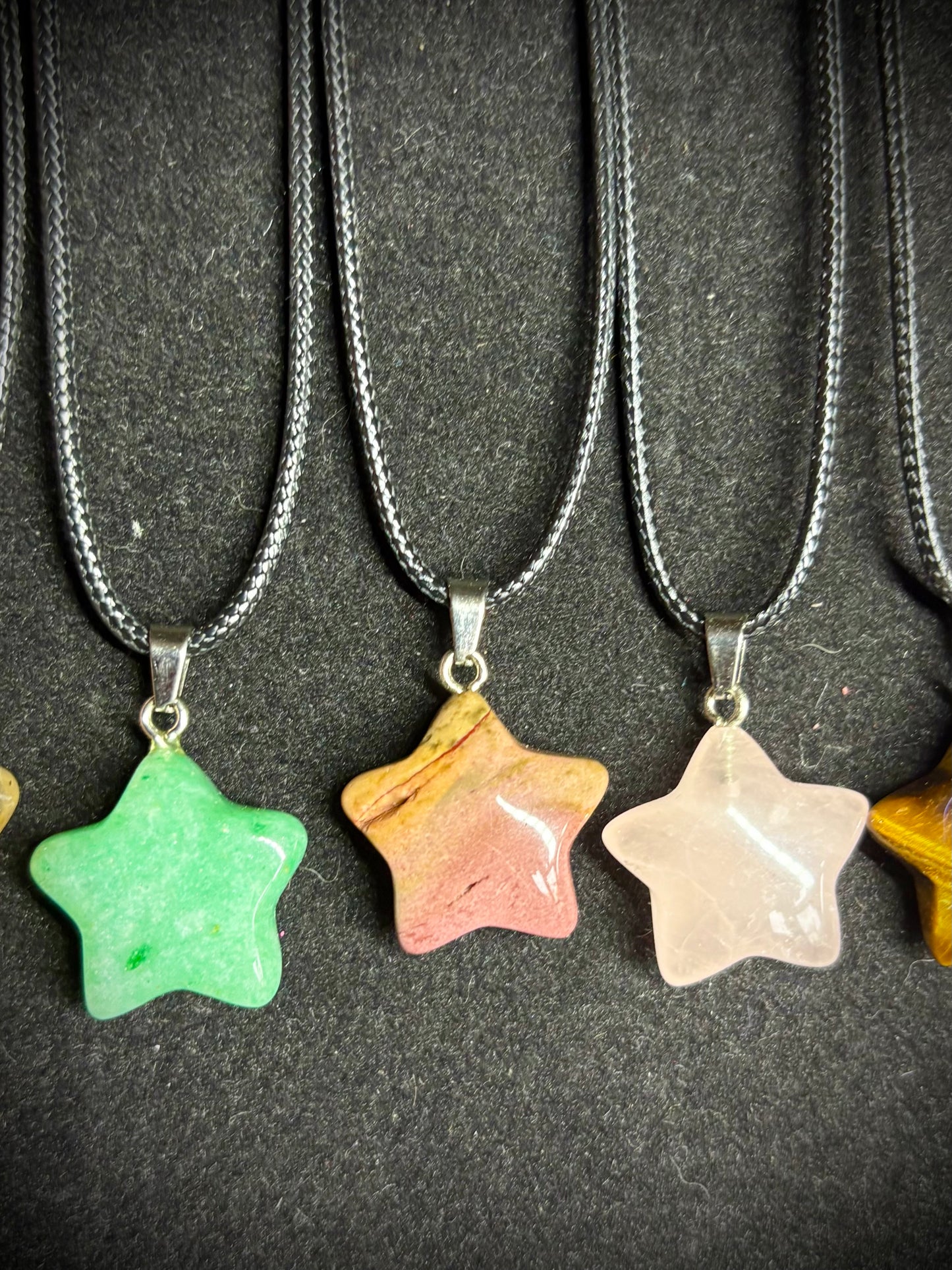 Crystal star necklaces