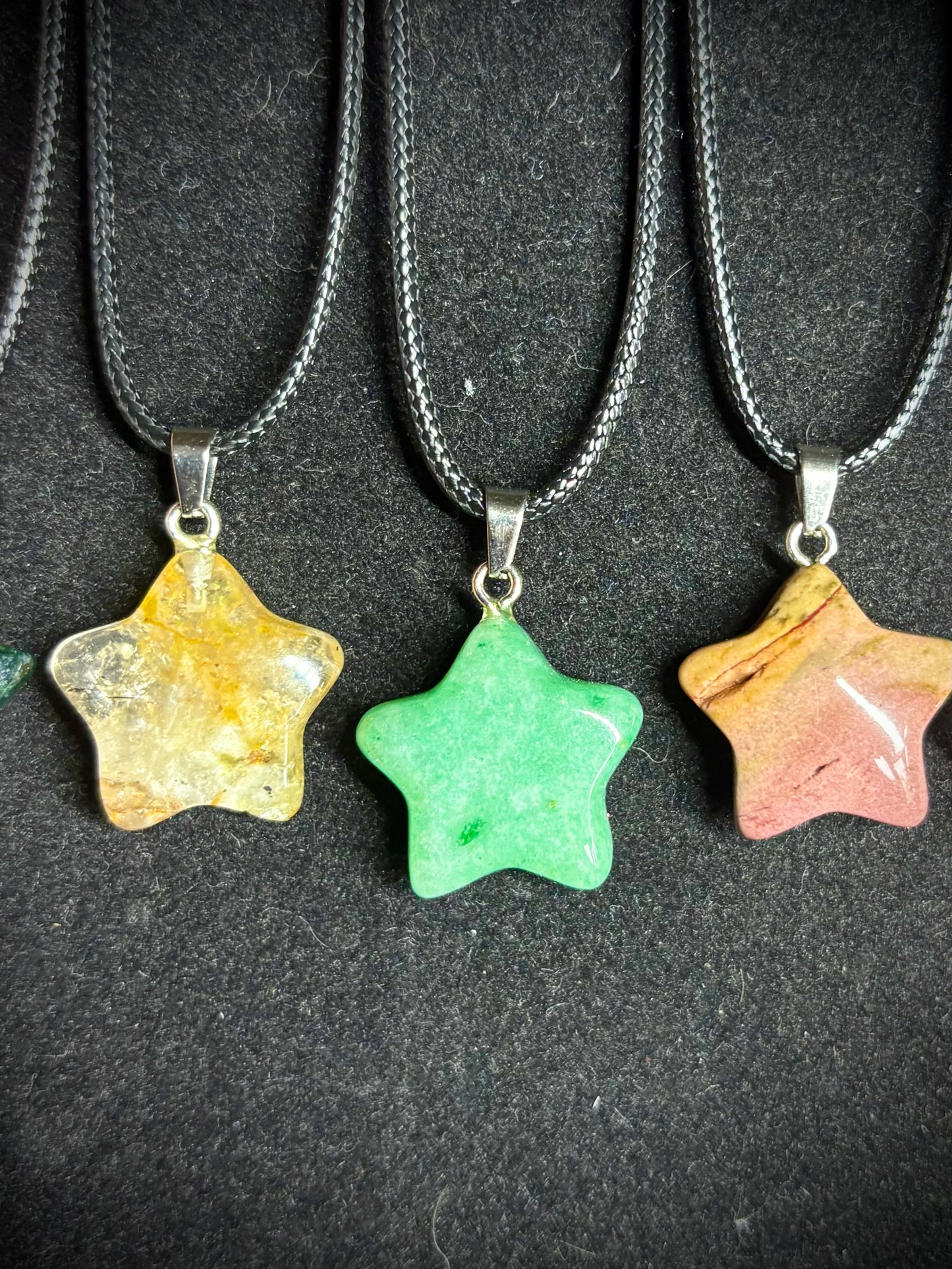 Crystal star necklaces