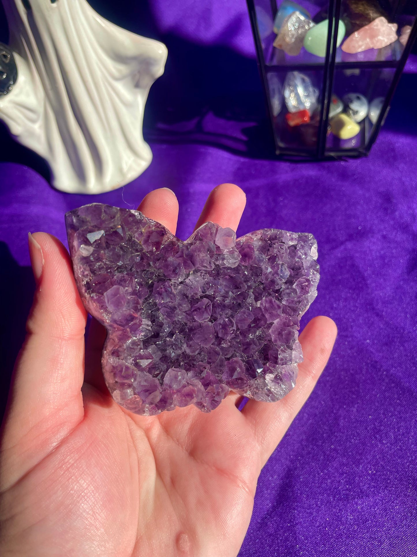Druzy amethyst butterfly
