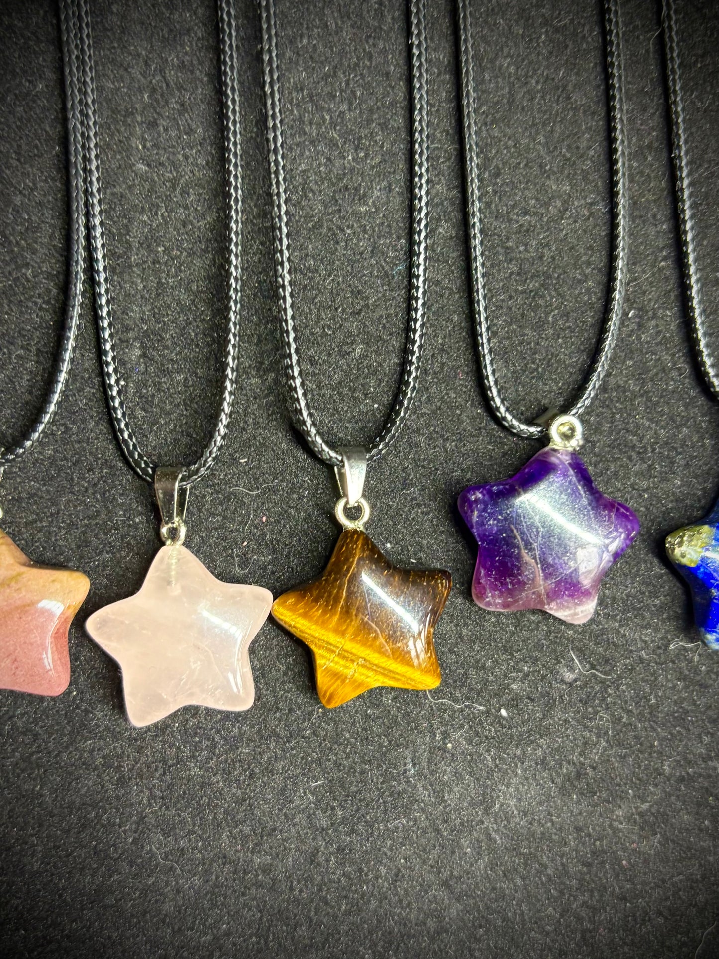 Crystal star necklaces