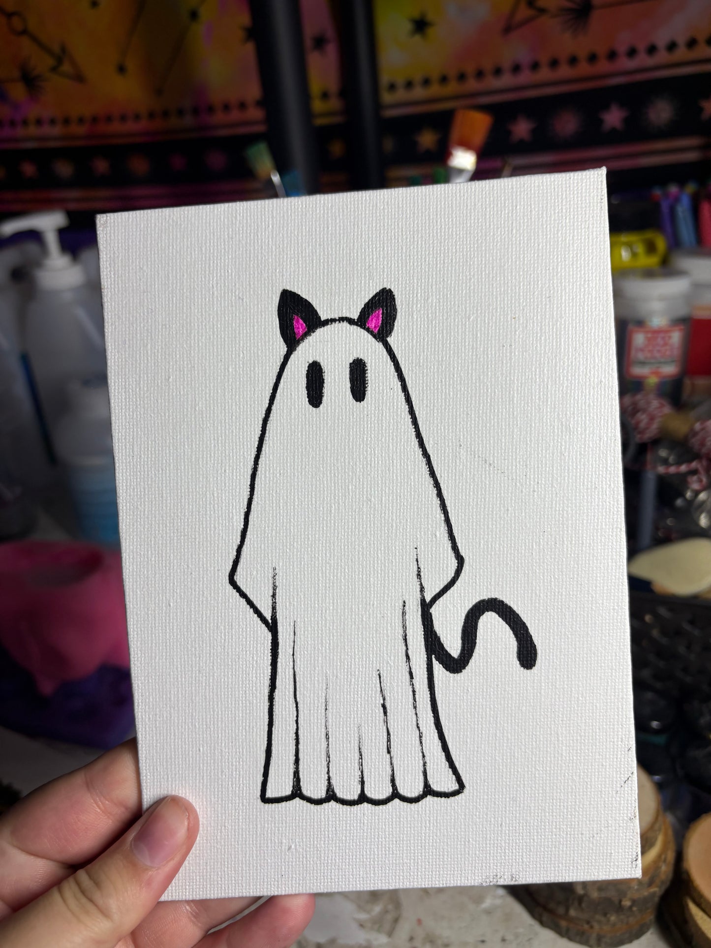 Cat ghostie painting