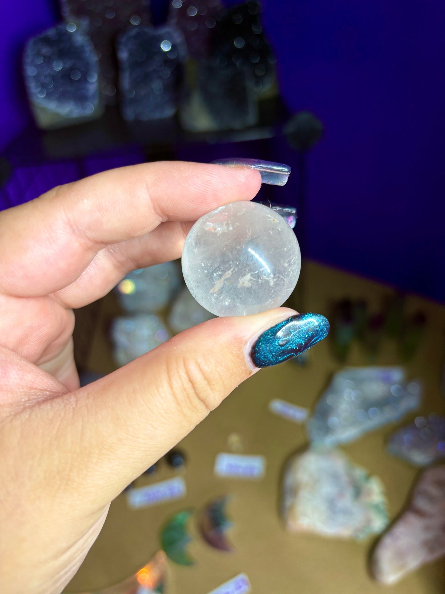 Small clear quartz sphere