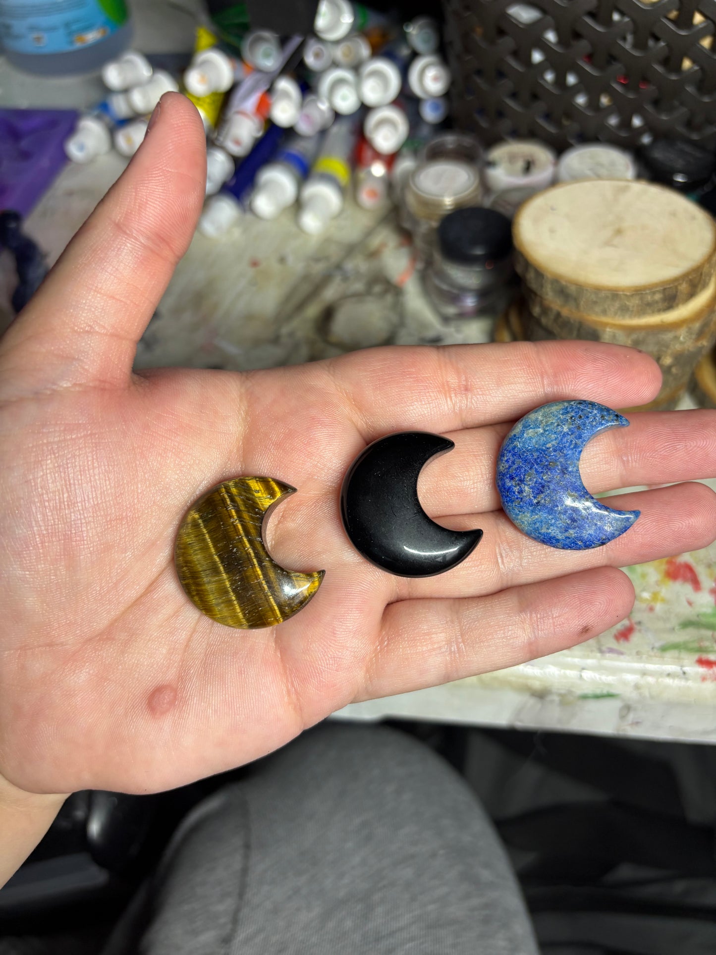 Moon crystal carvings