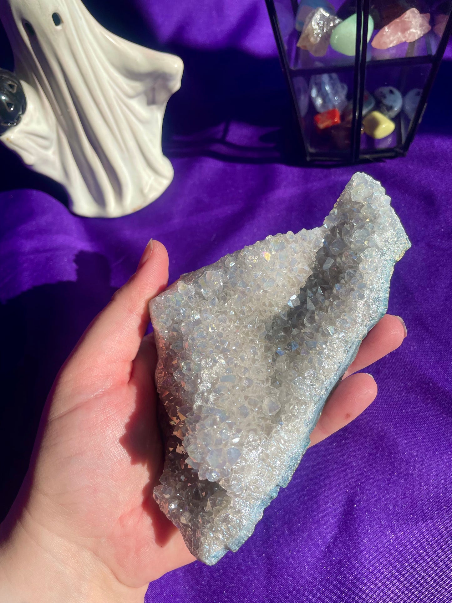 Druzy aura amethyst bed