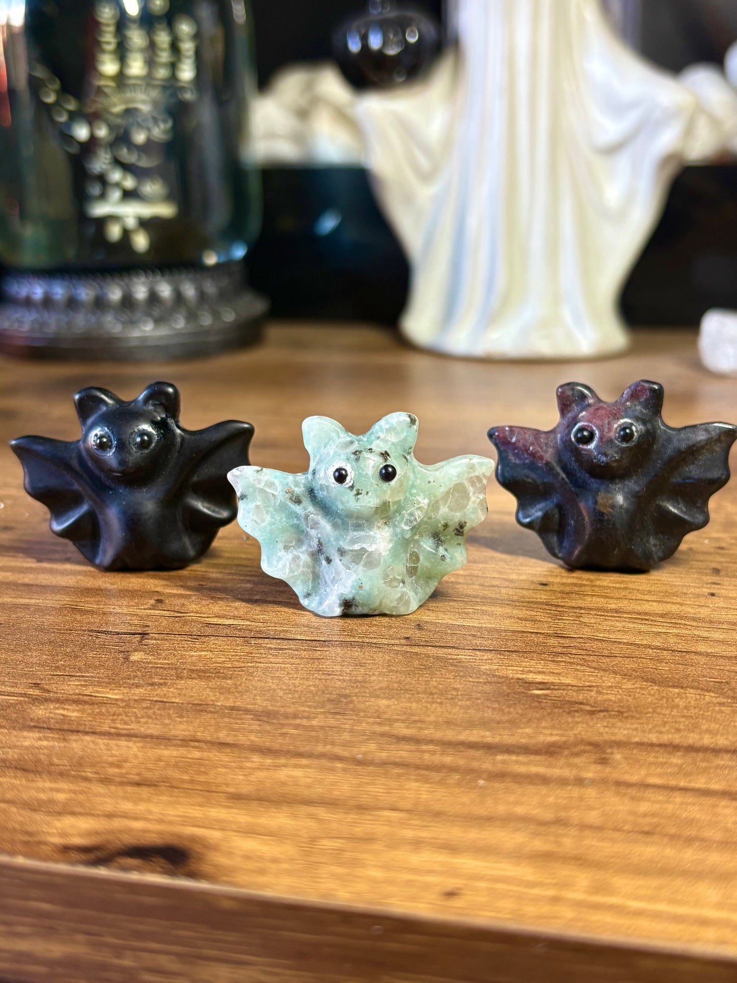 Crystal bat carvings