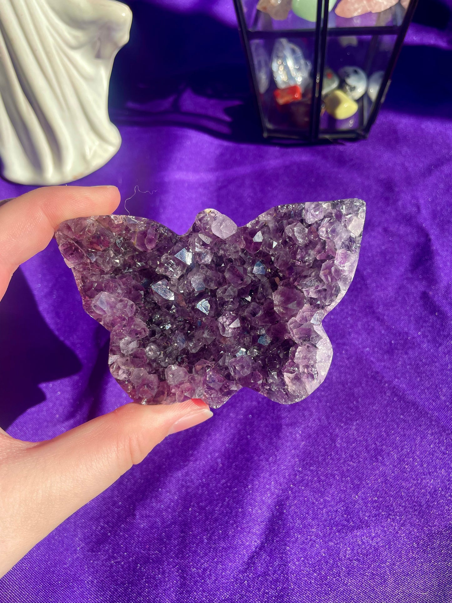Druzy amethyst butterfly