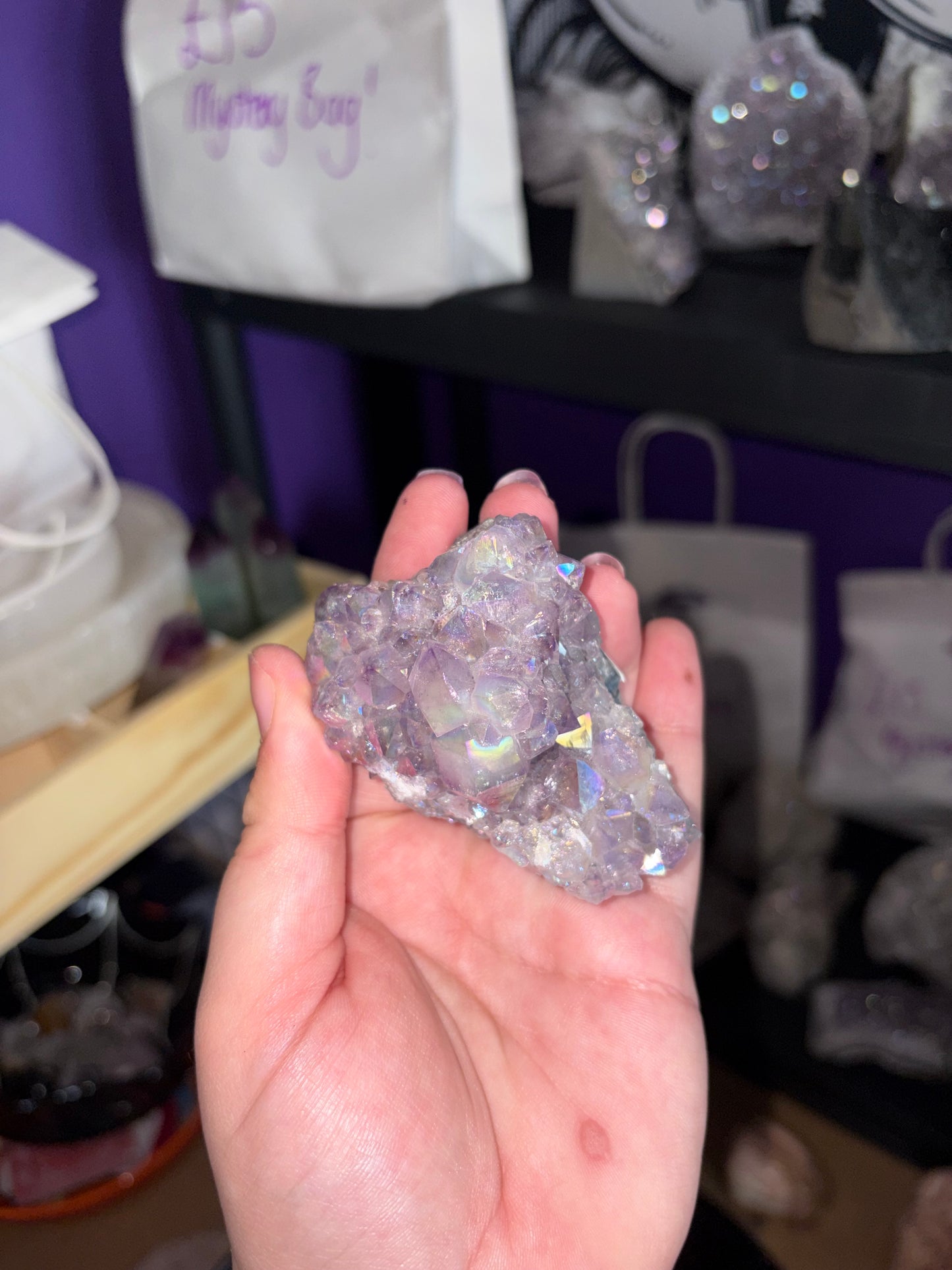 Aura amethyst cluster
