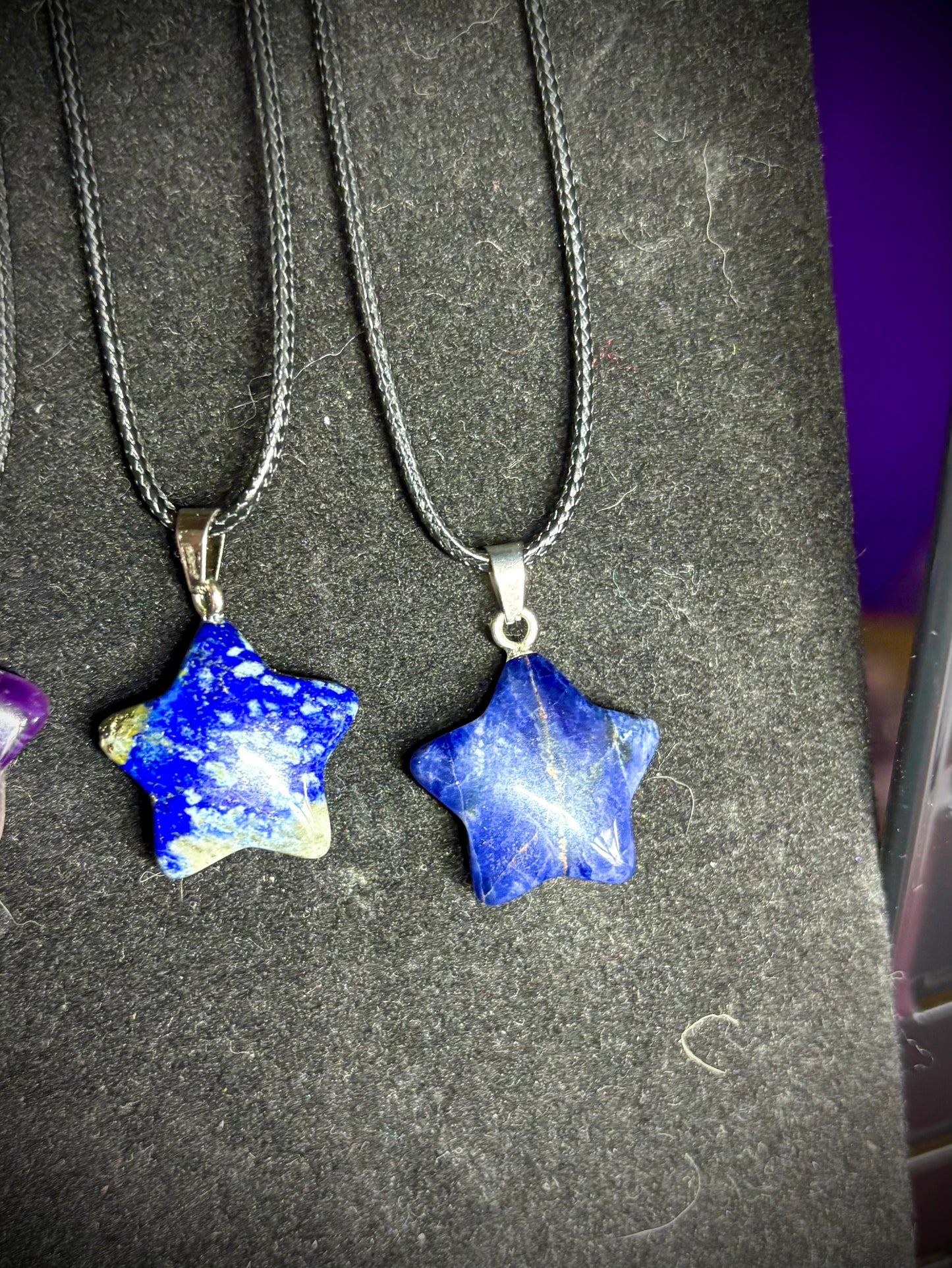 Crystal star necklaces