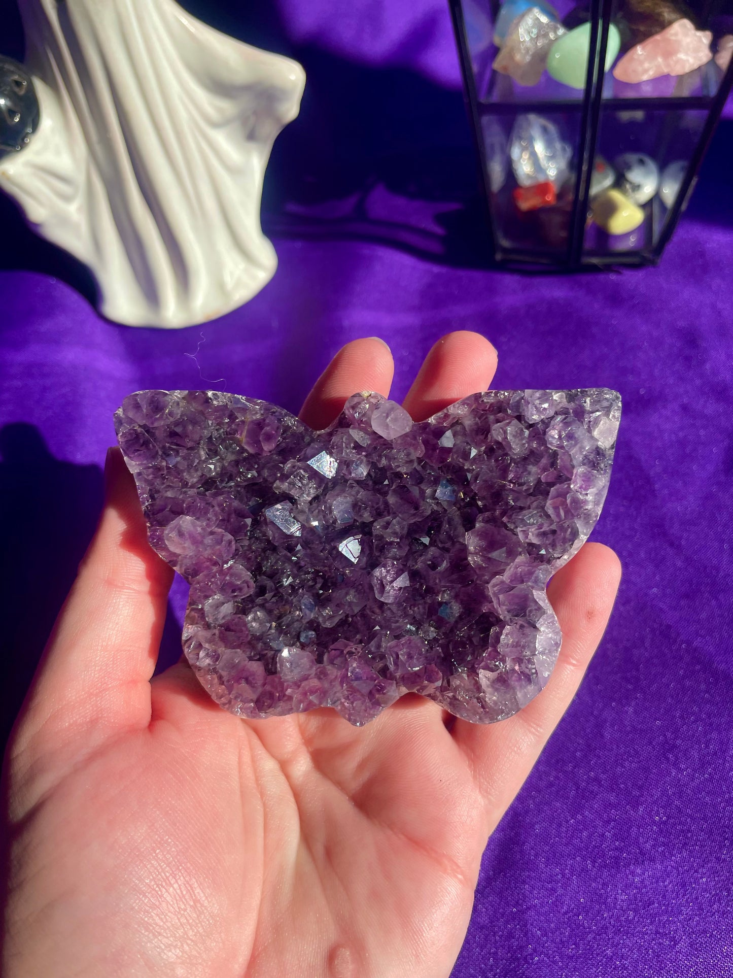 Druzy amethyst butterfly