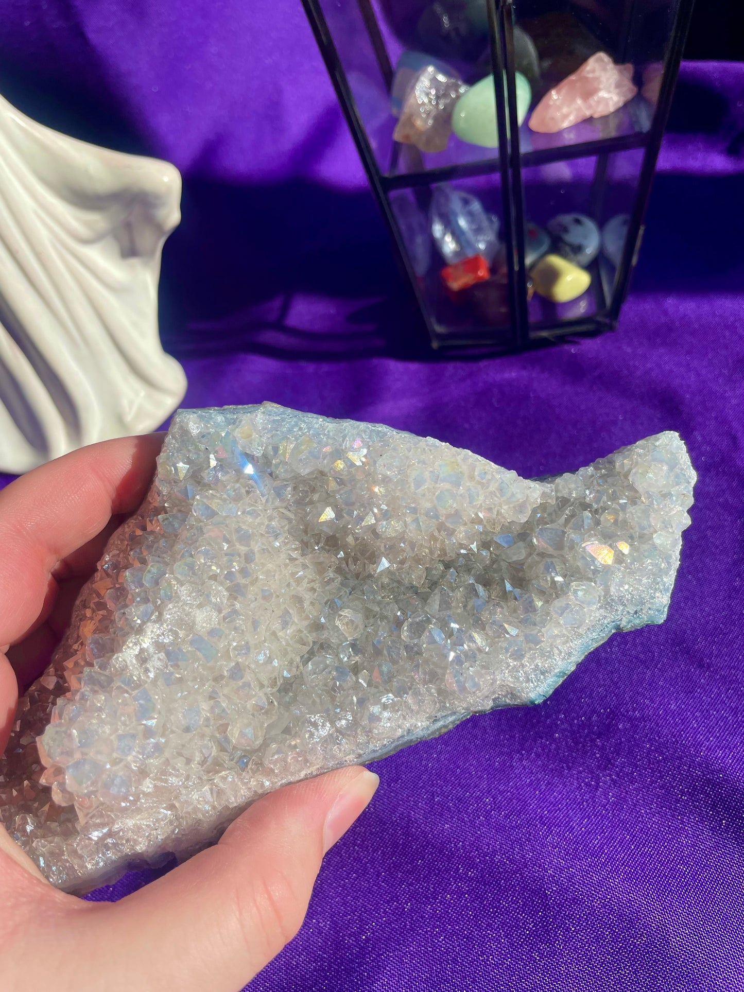 Druzy aura amethyst bed