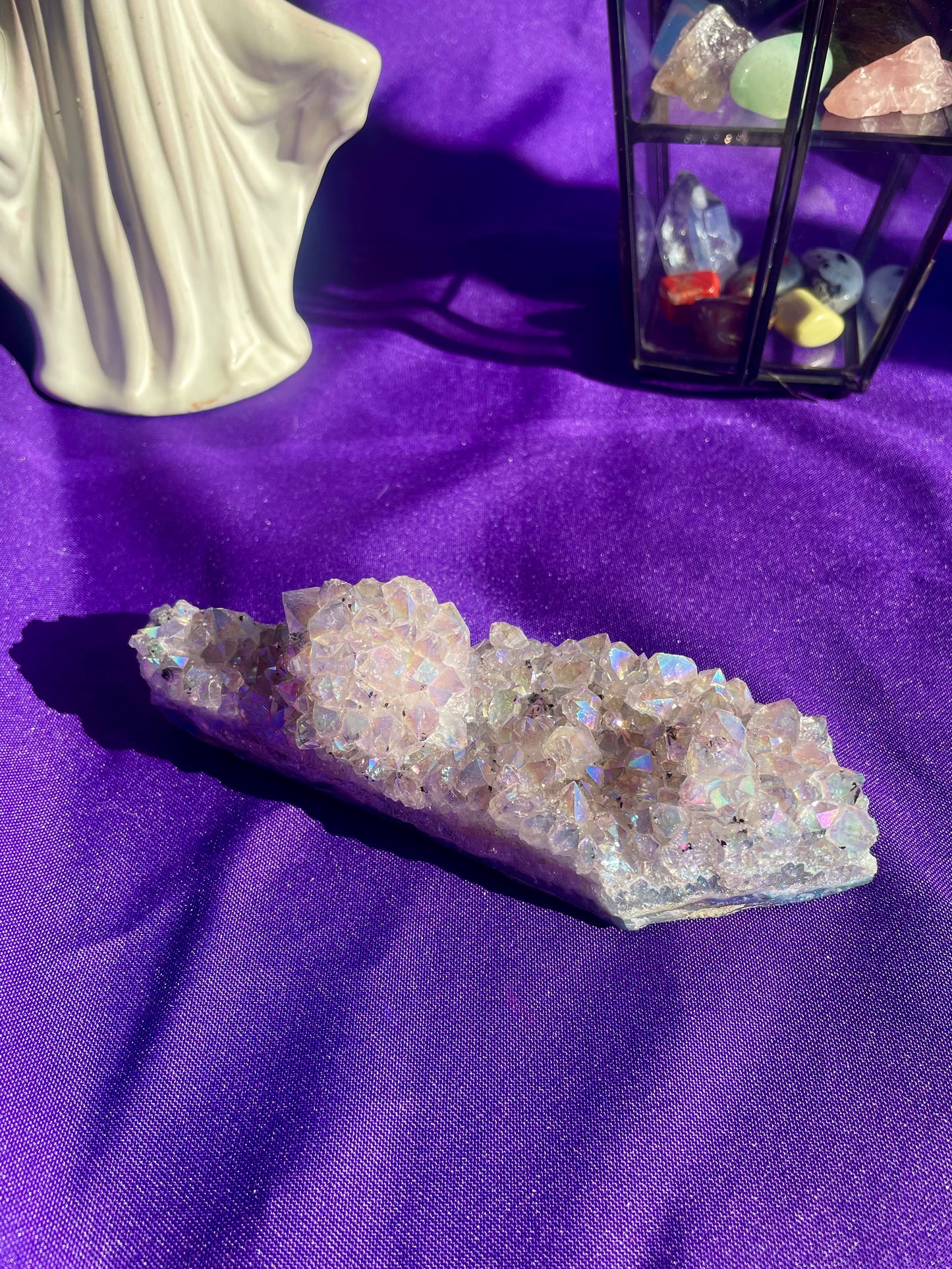 Druzy aura amethyst bed