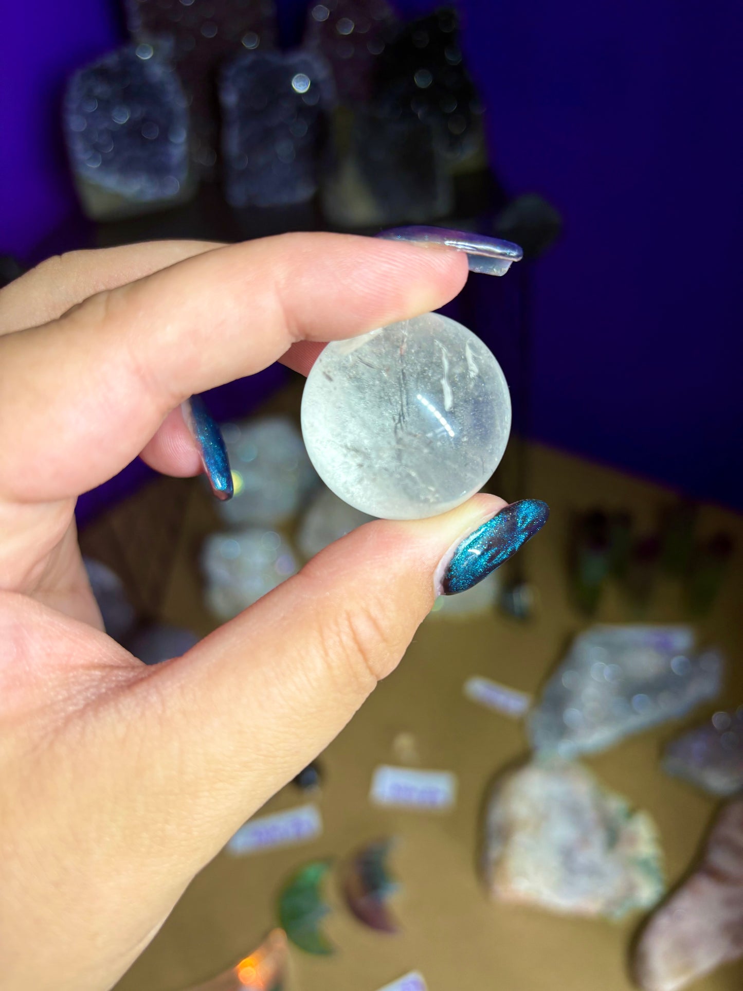 Small clear quartz sphere