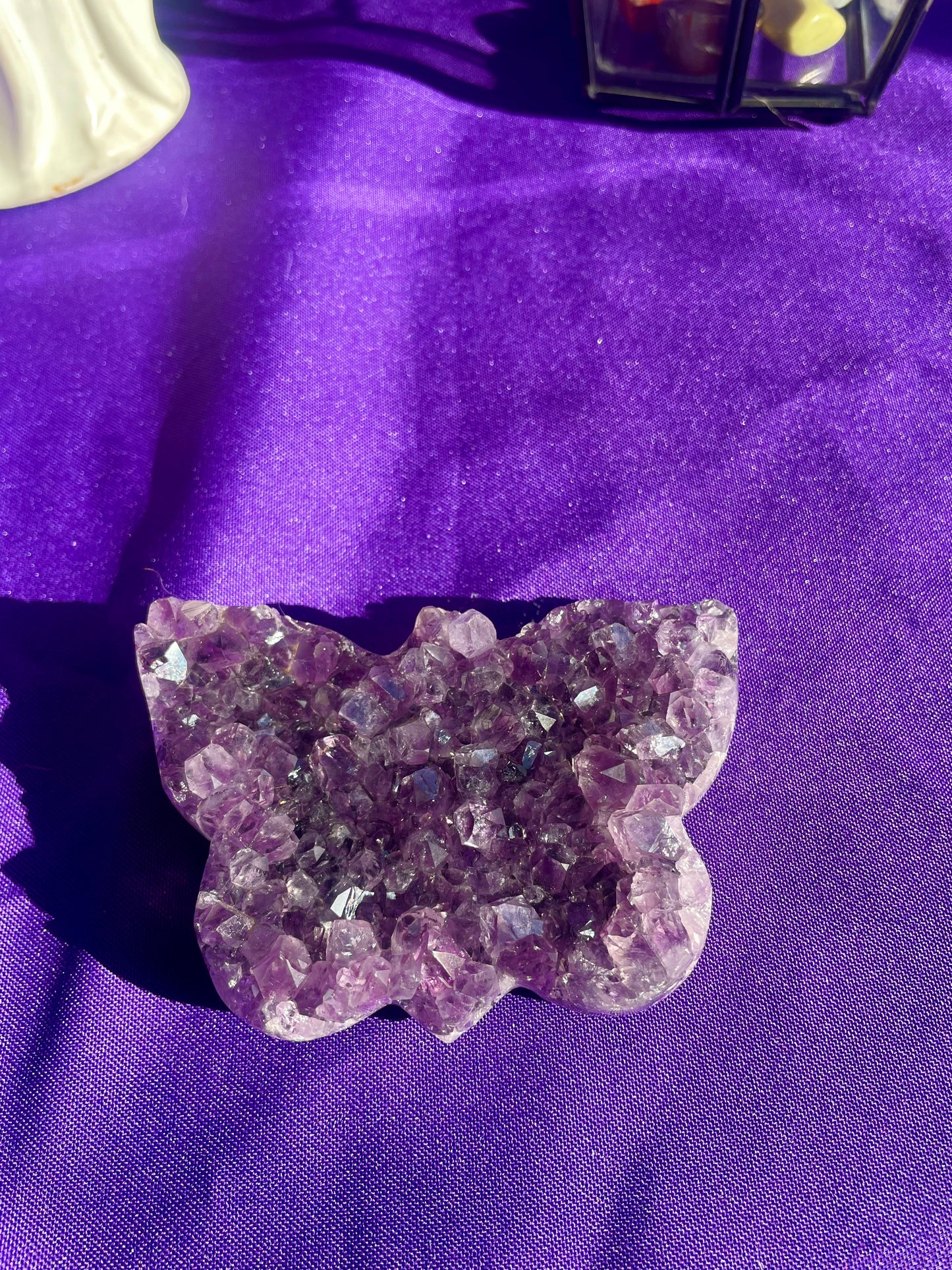 Druzy amethyst butterfly