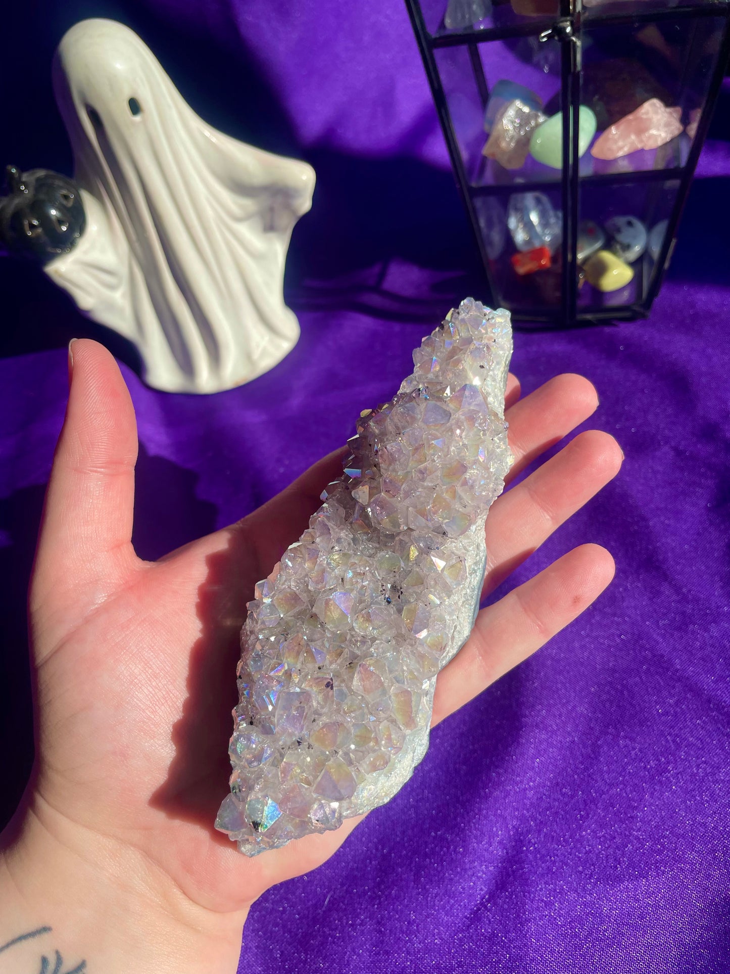 Druzy aura amethyst bed