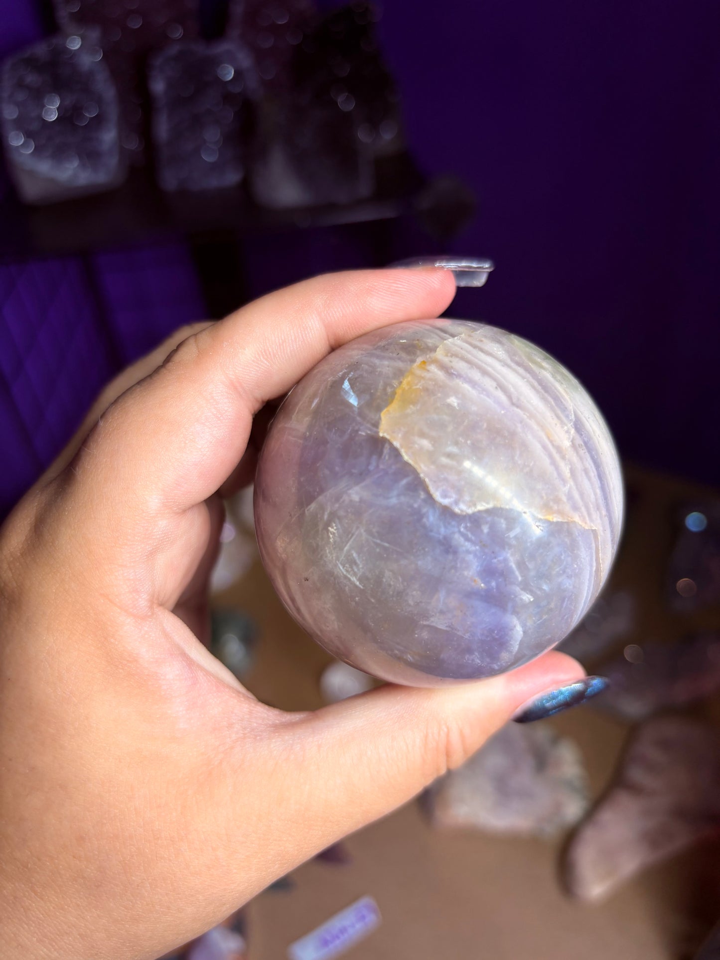 Silk fluorite sphere