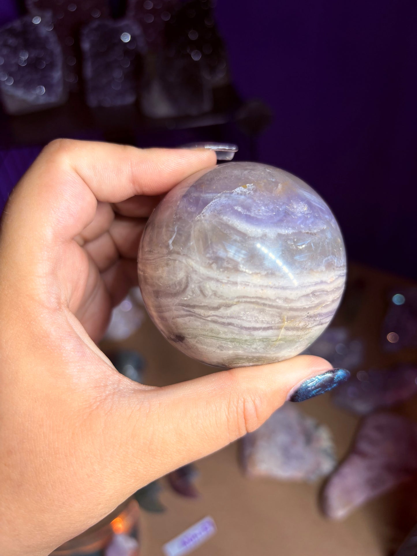 Silk fluorite sphere