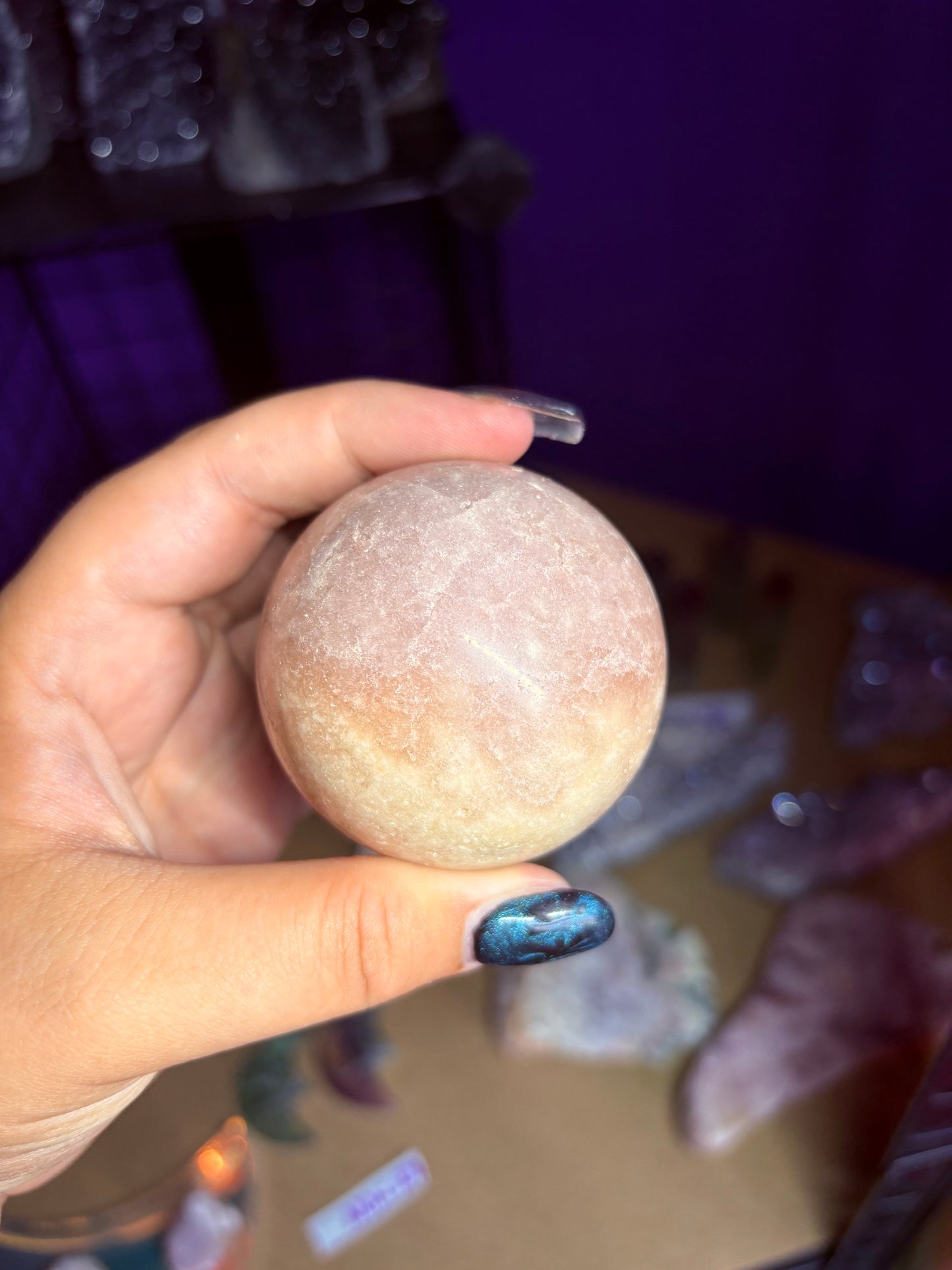 Pink amethyst sphere