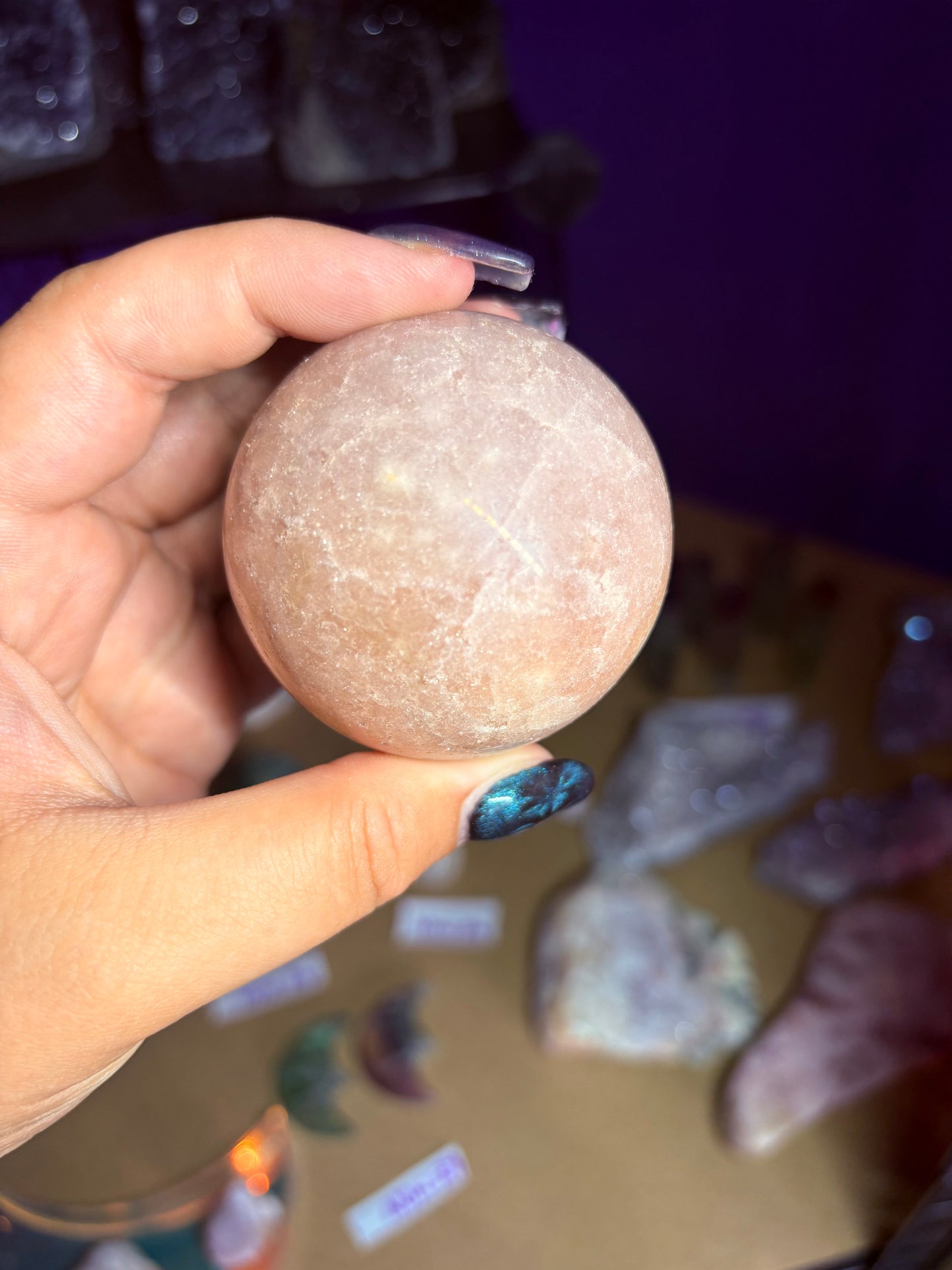 Pink amethyst sphere