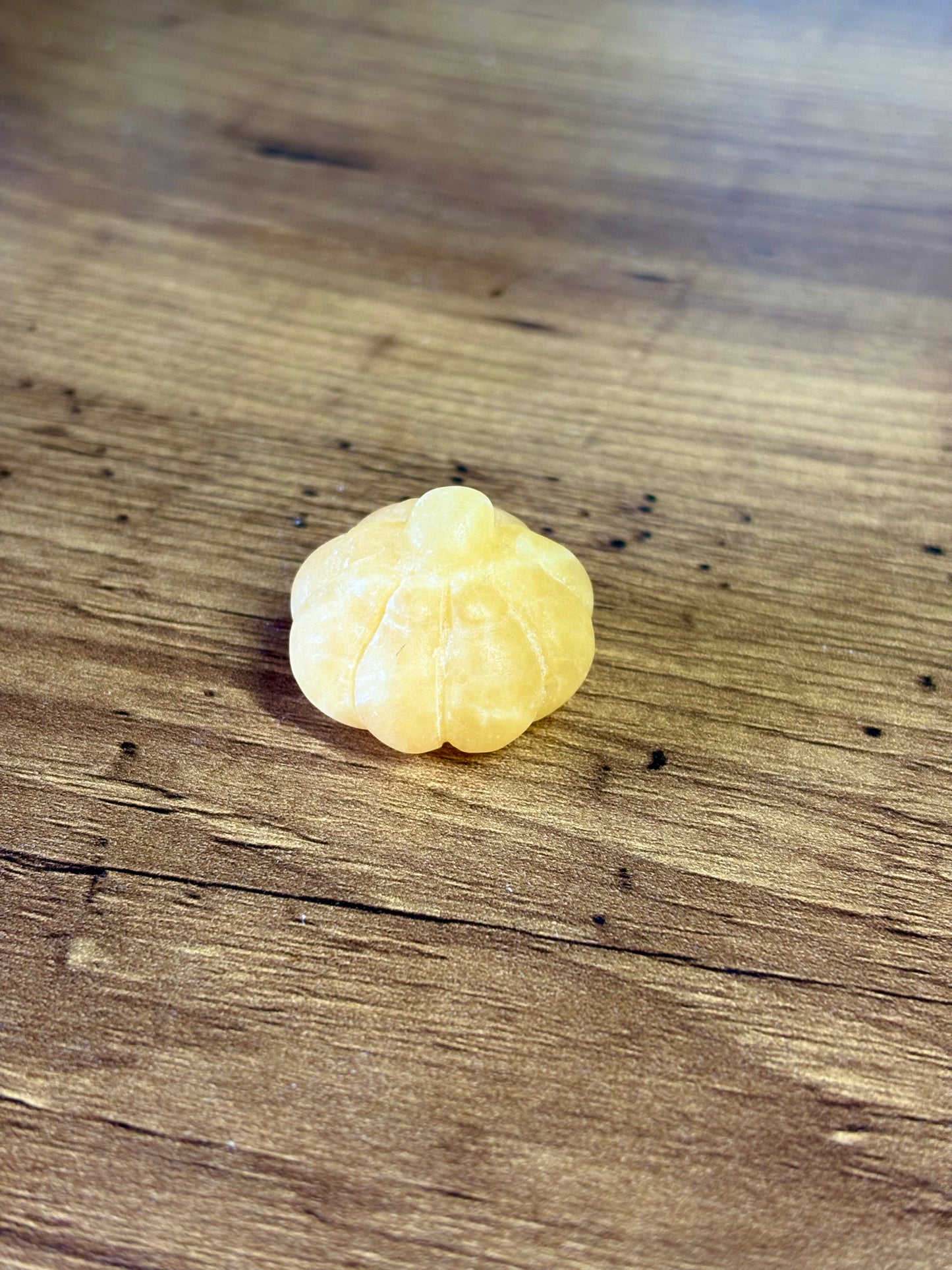 Orange calcite pumpkin carving