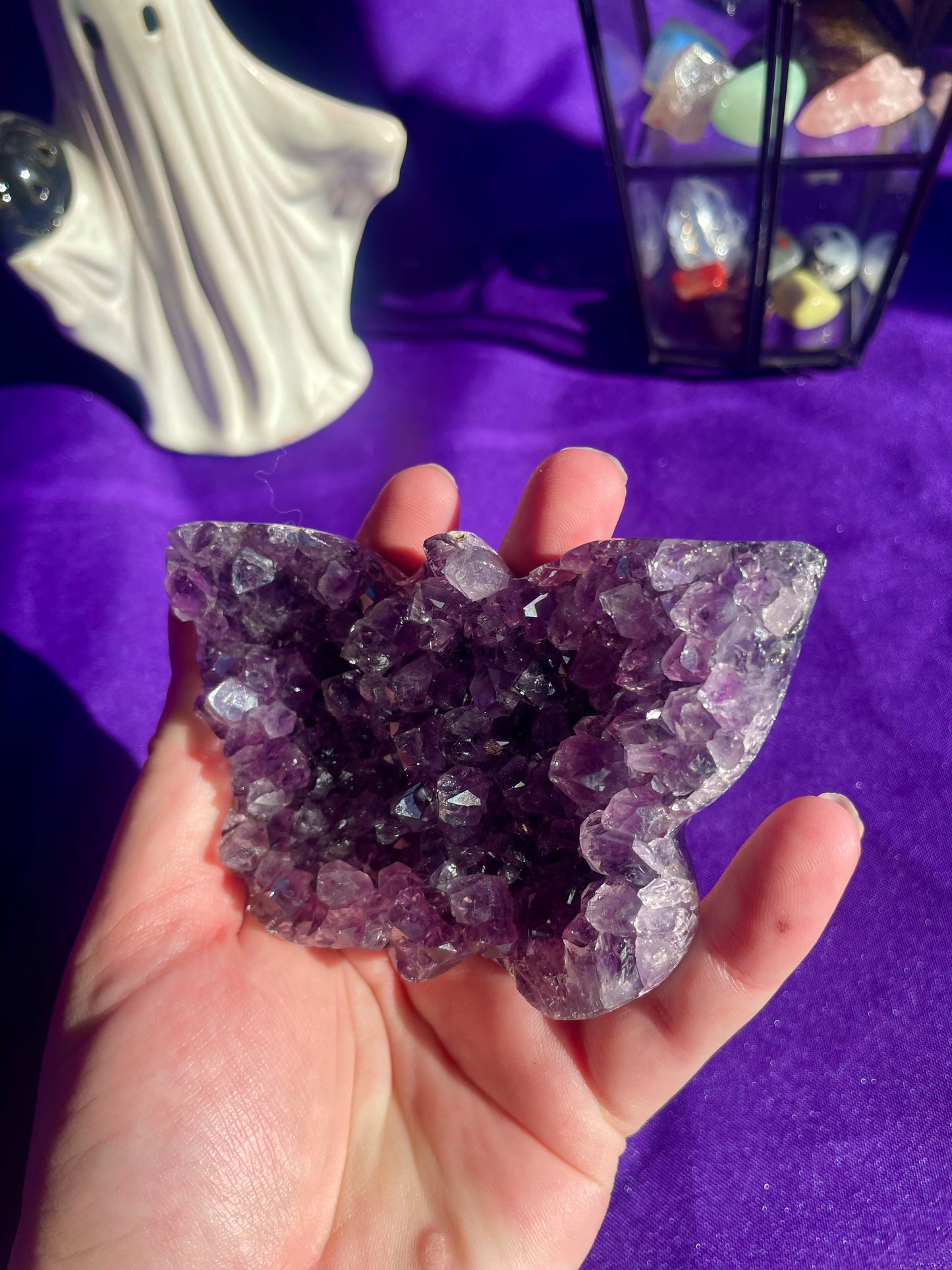 Druzy amethyst butterfly