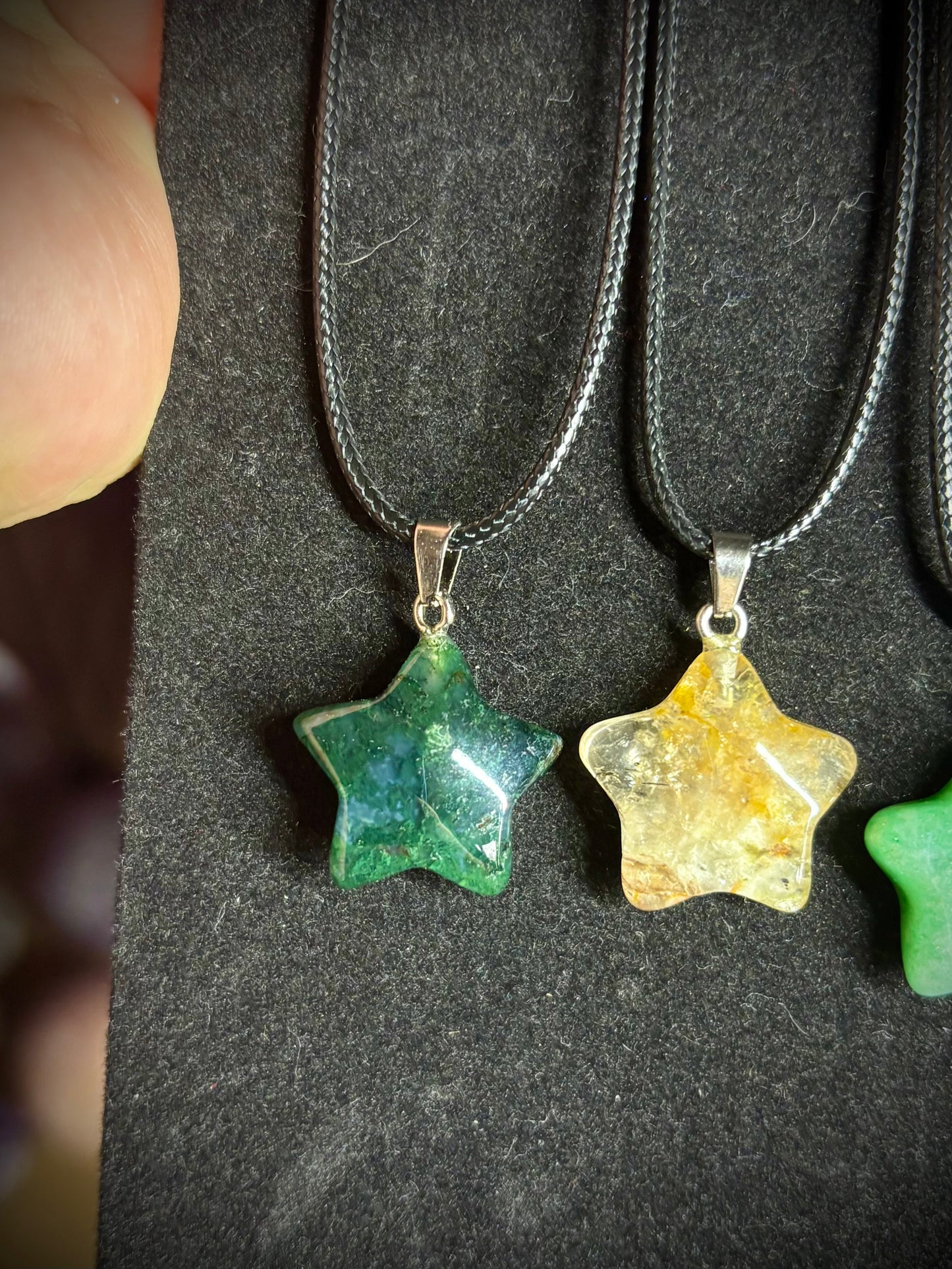 Crystal star necklaces