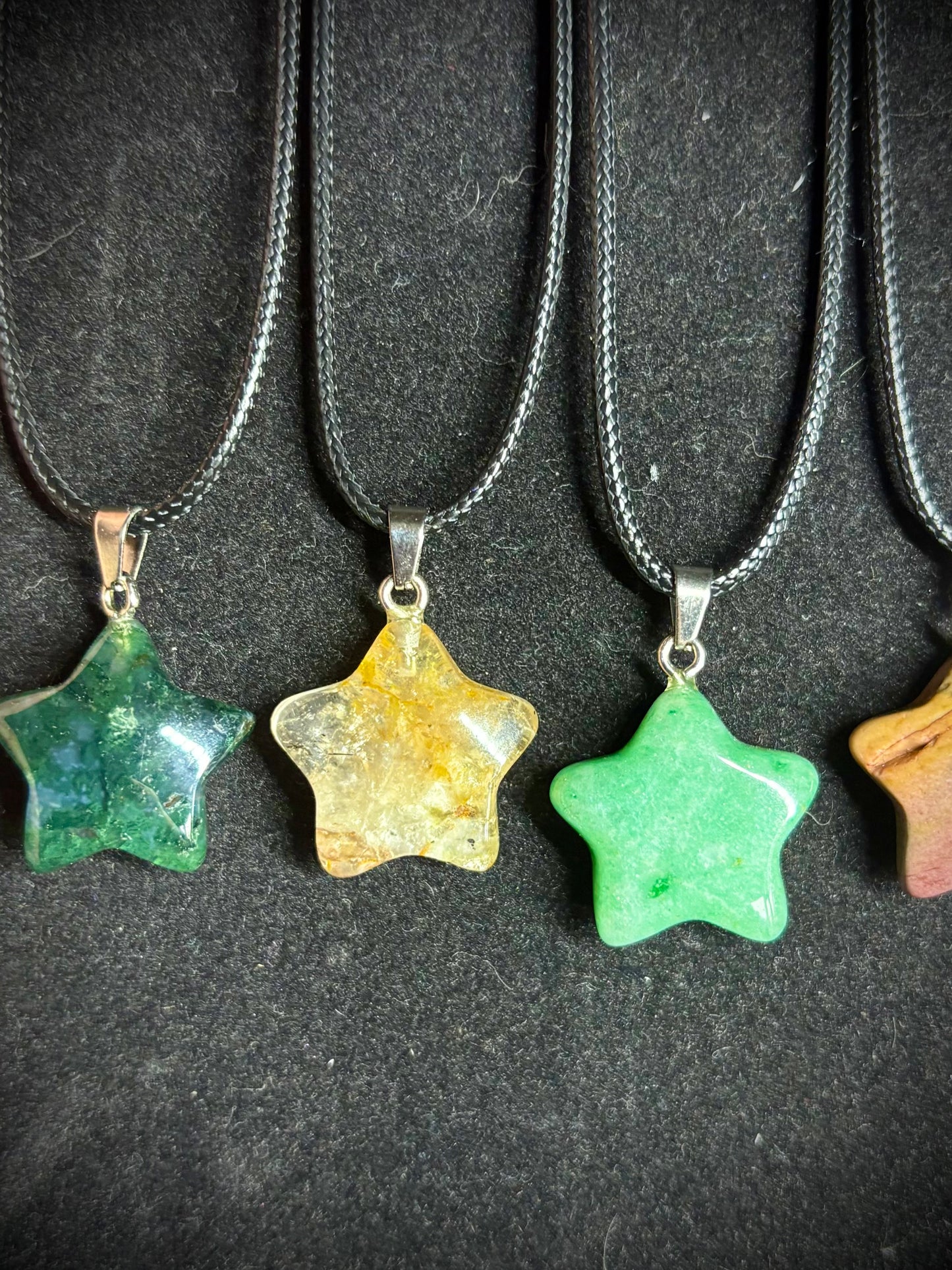 Crystal star necklaces