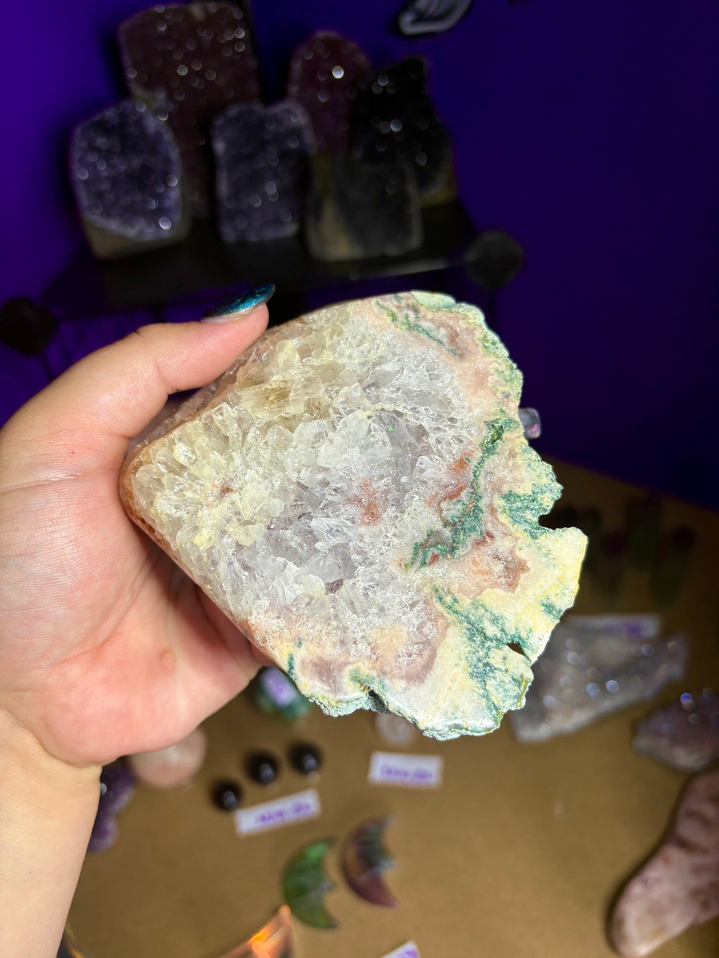 Part polished pink amethyst