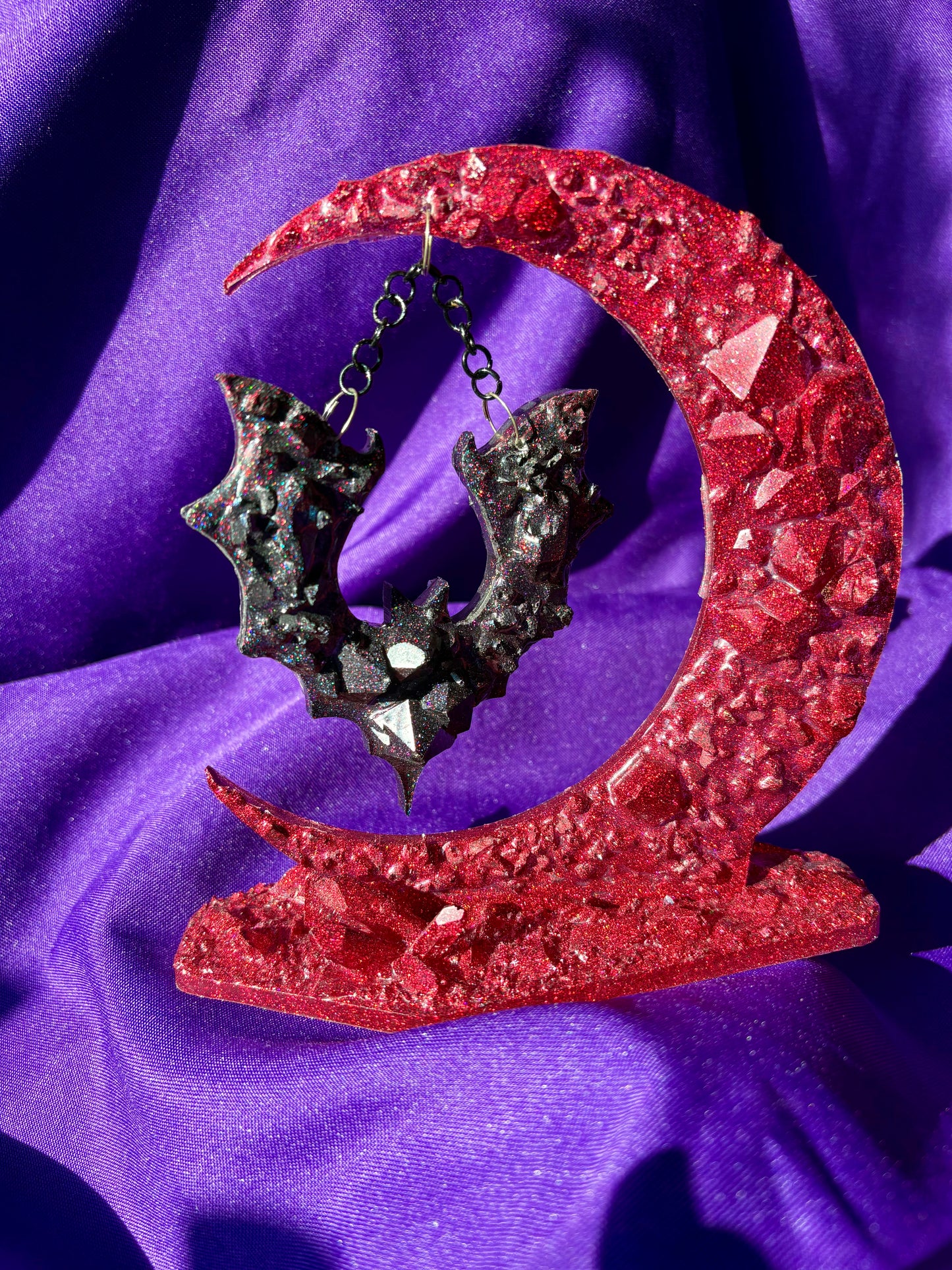 Druzy moon and bats