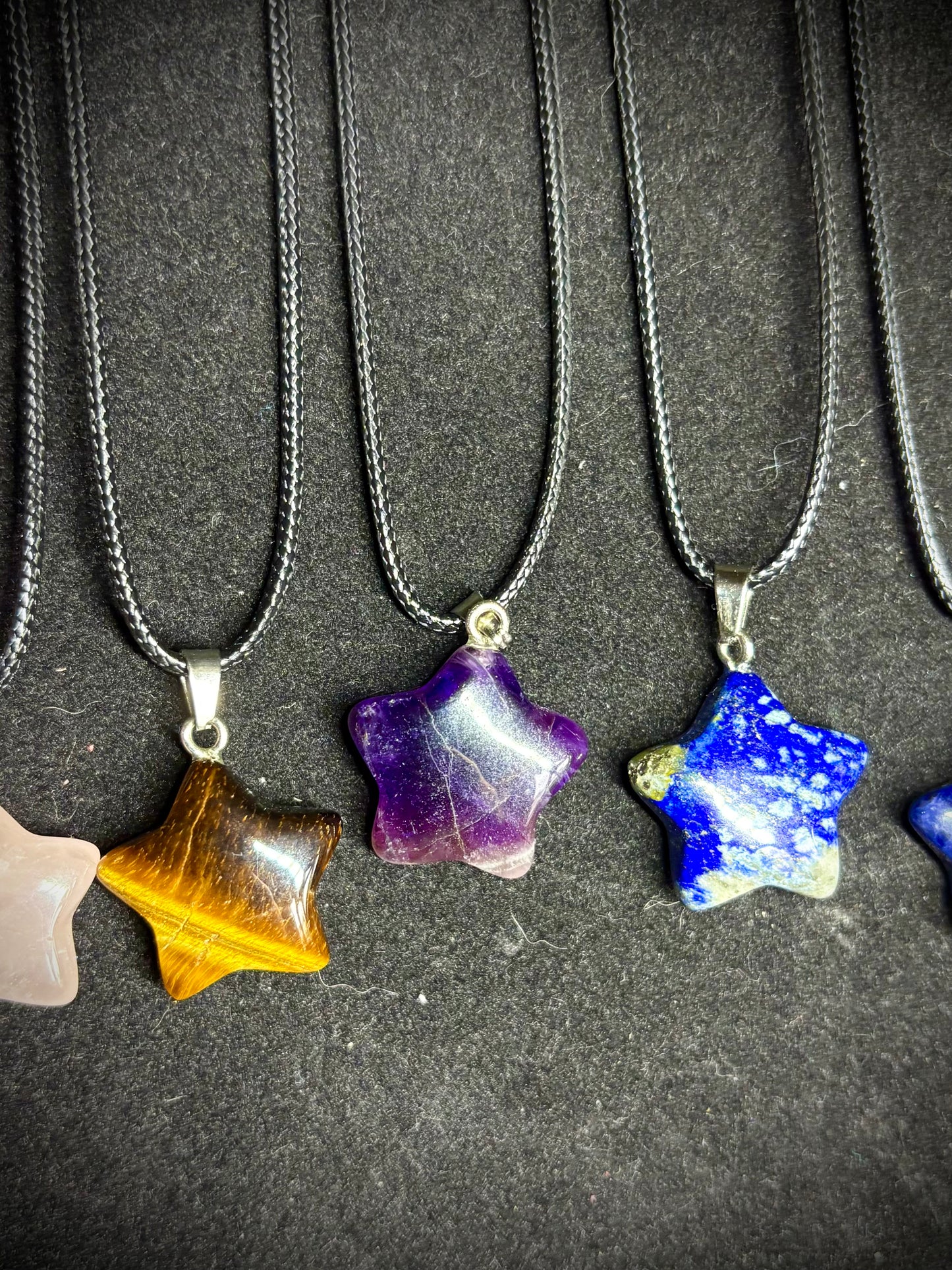 Crystal star necklaces
