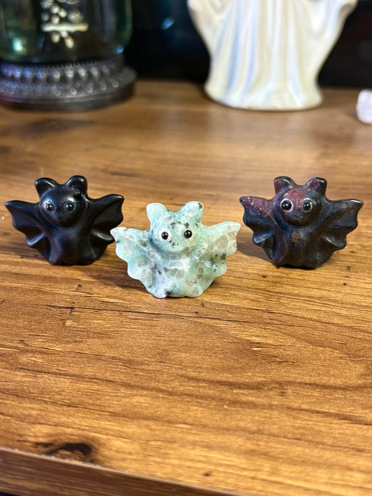 Crystal bat carvings