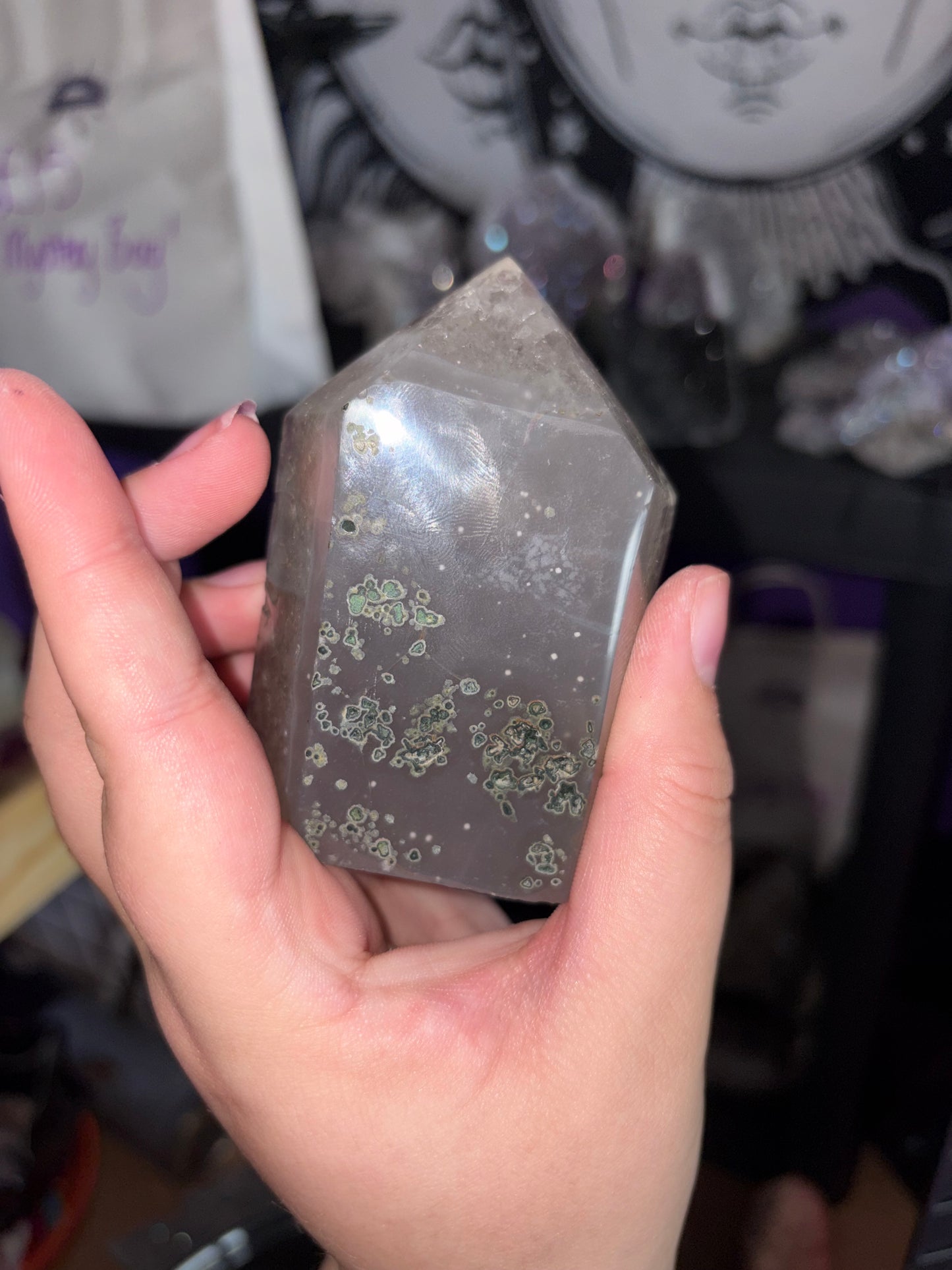 Amethyst cluster polished point