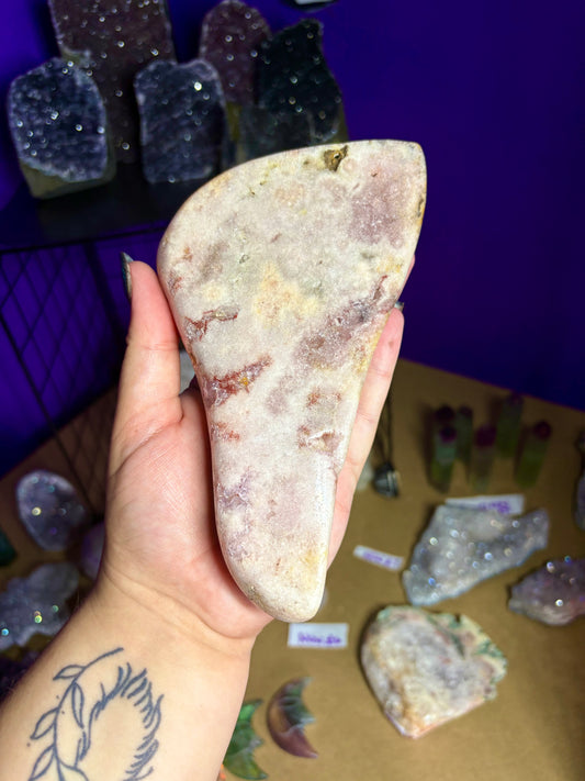Part polished pink amethyst
