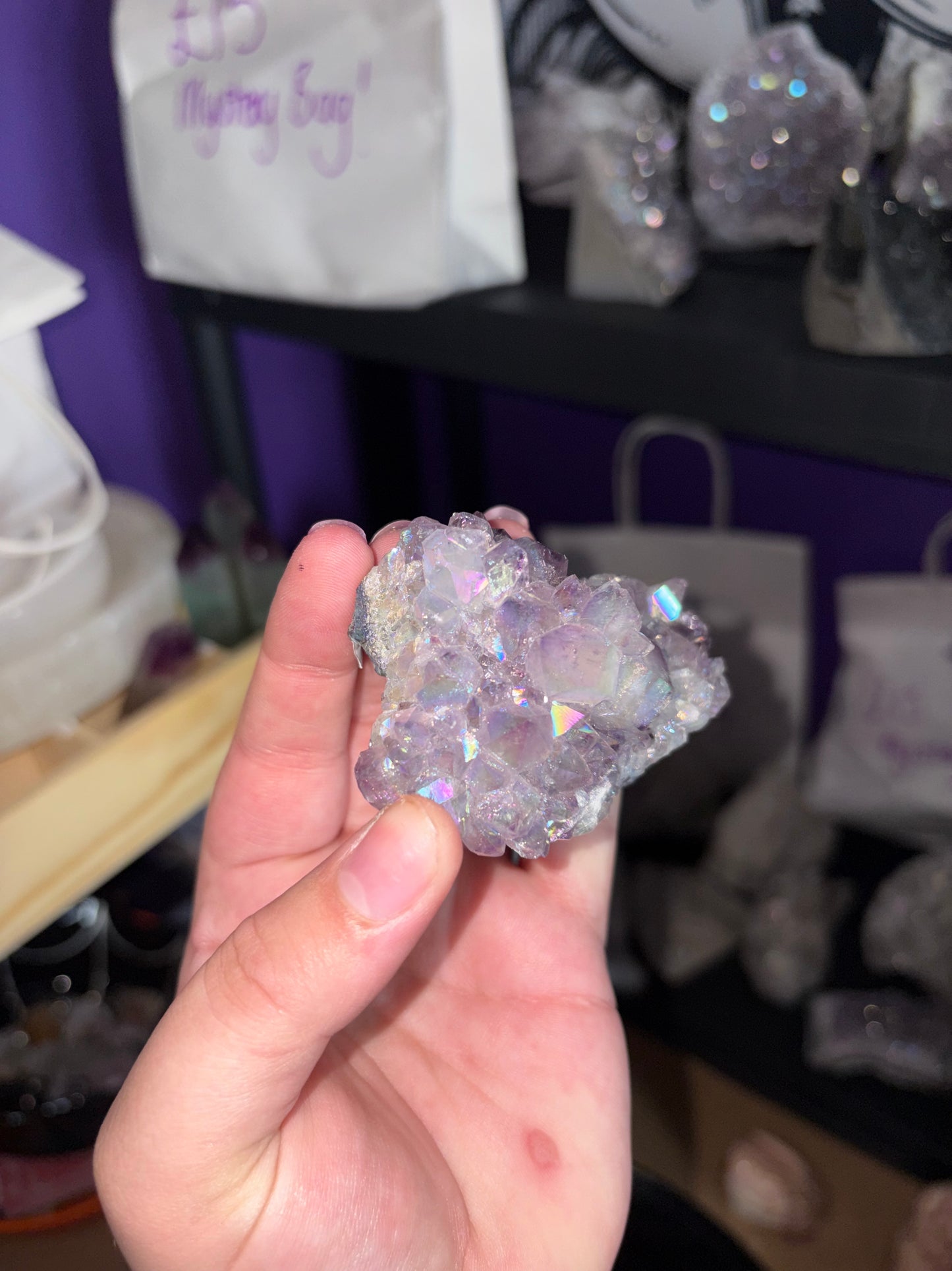 Aura amethyst cluster