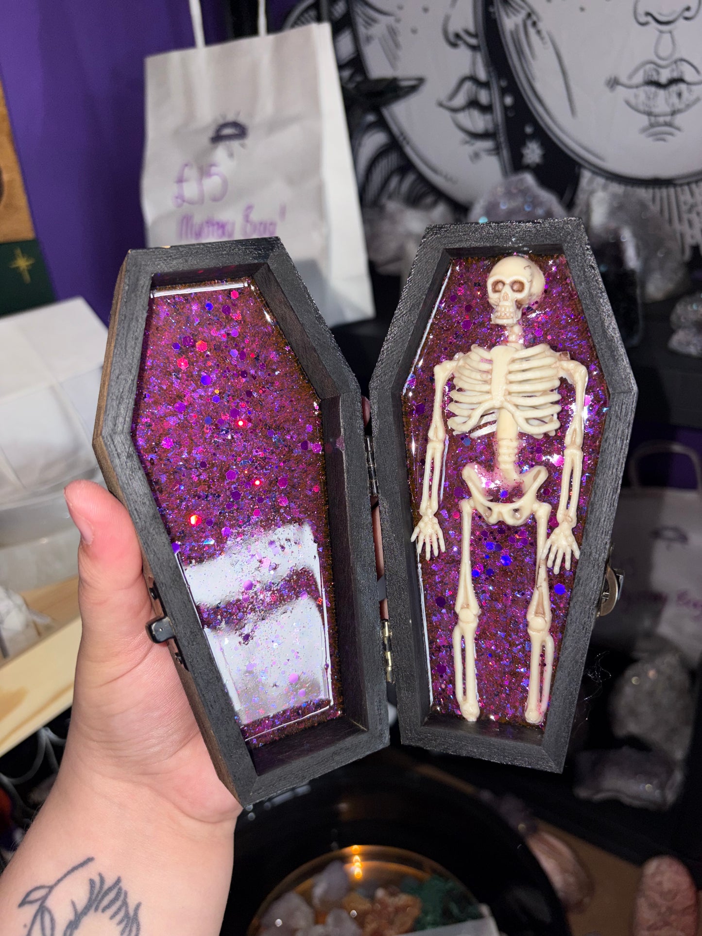 “Here lies my last f#ck” wooden coffin box