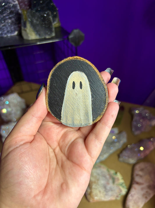 Ghost small wooden slice paintings