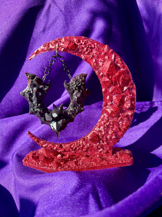 Druzy moon and bats