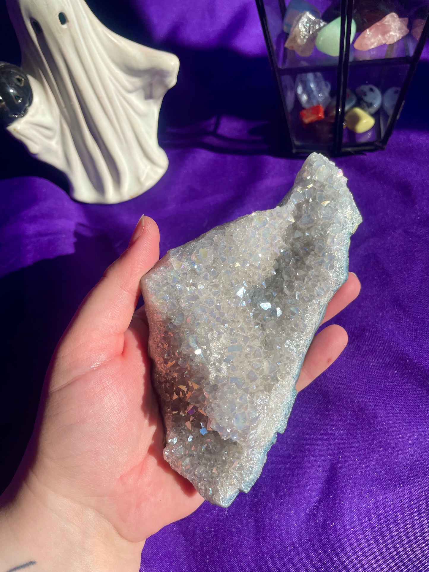 Druzy aura amethyst bed