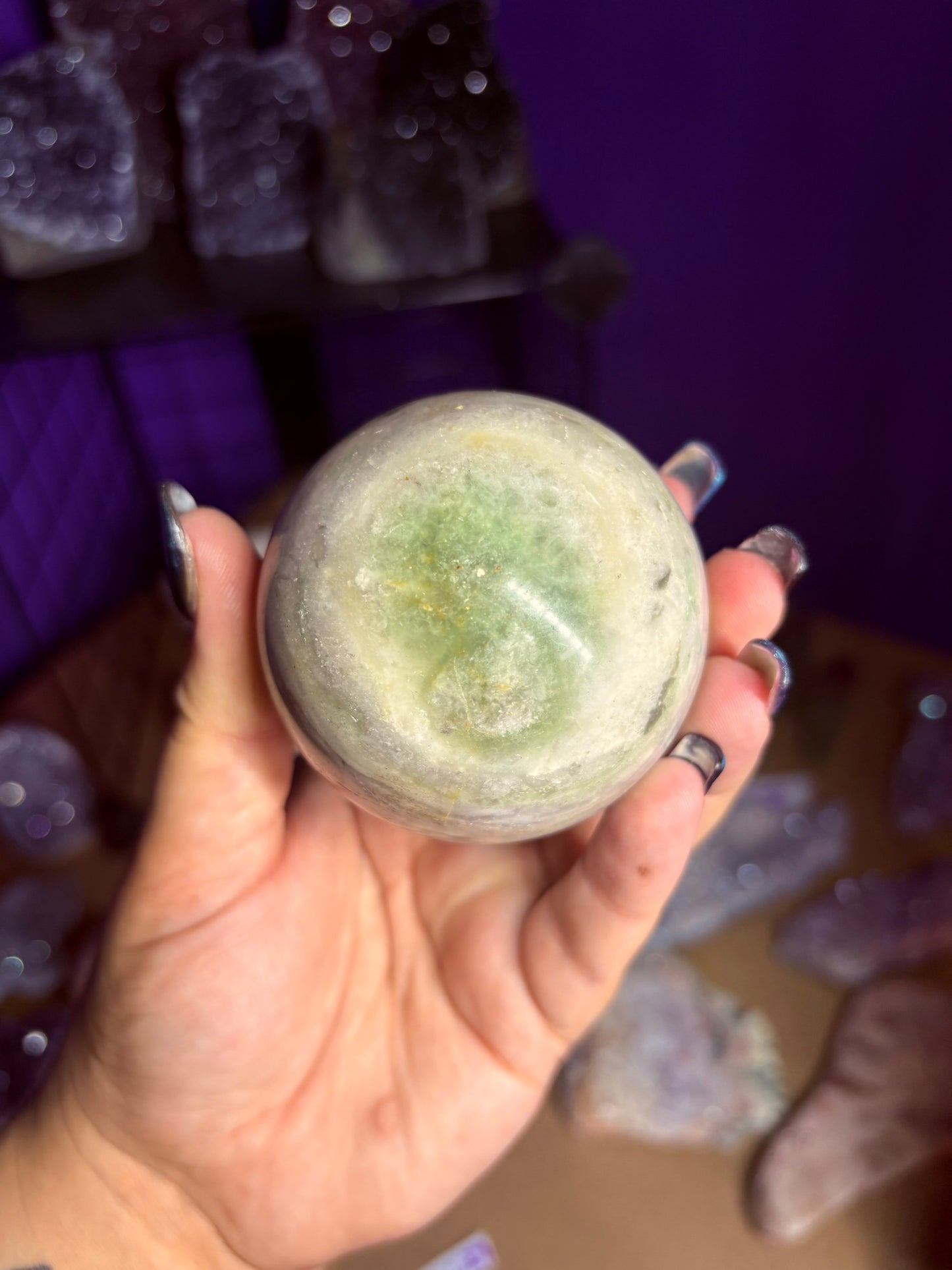 Silk fluorite sphere