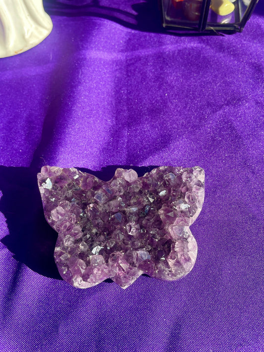Druzy amethyst butterfly