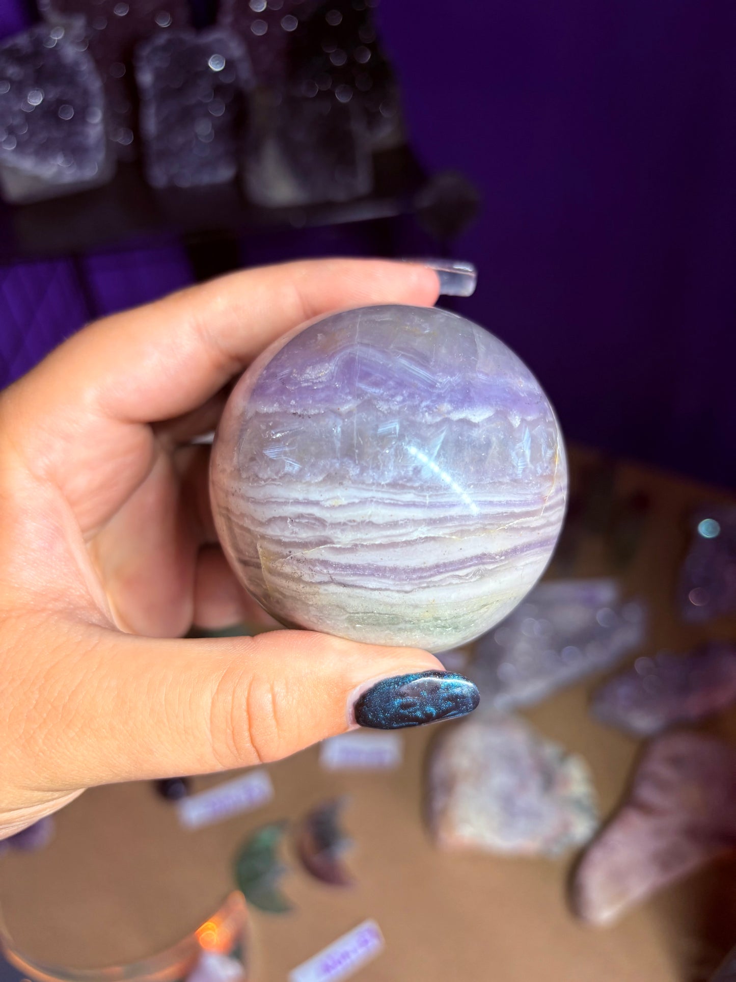 Silk fluorite sphere