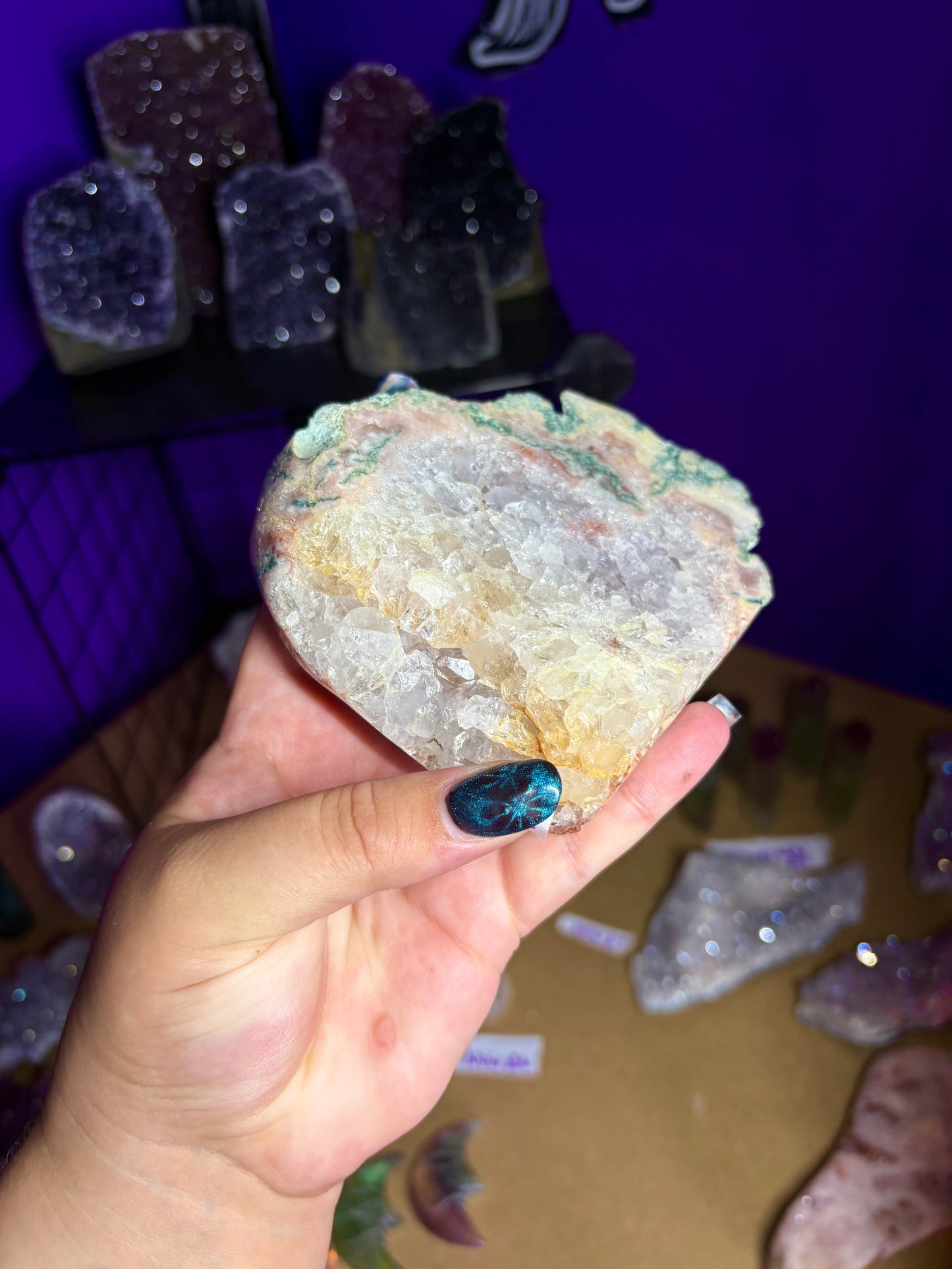 Part polished pink amethyst