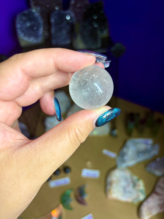 Small clear quartz sphere