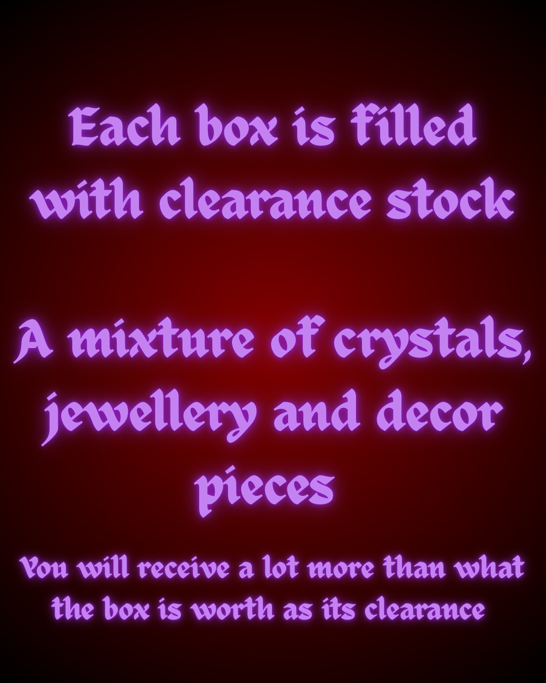 Clearance mystery boxes